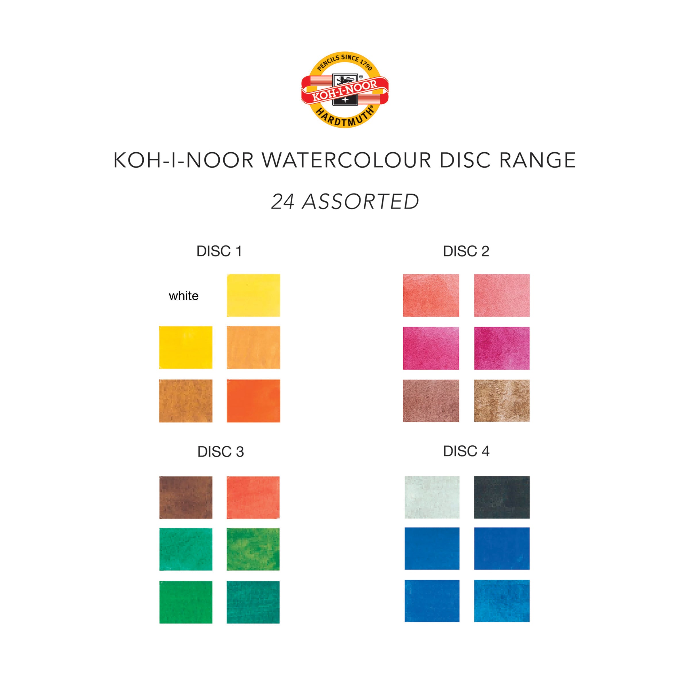 Watercolour Disc - 24 Assorted Koh-I-Noor