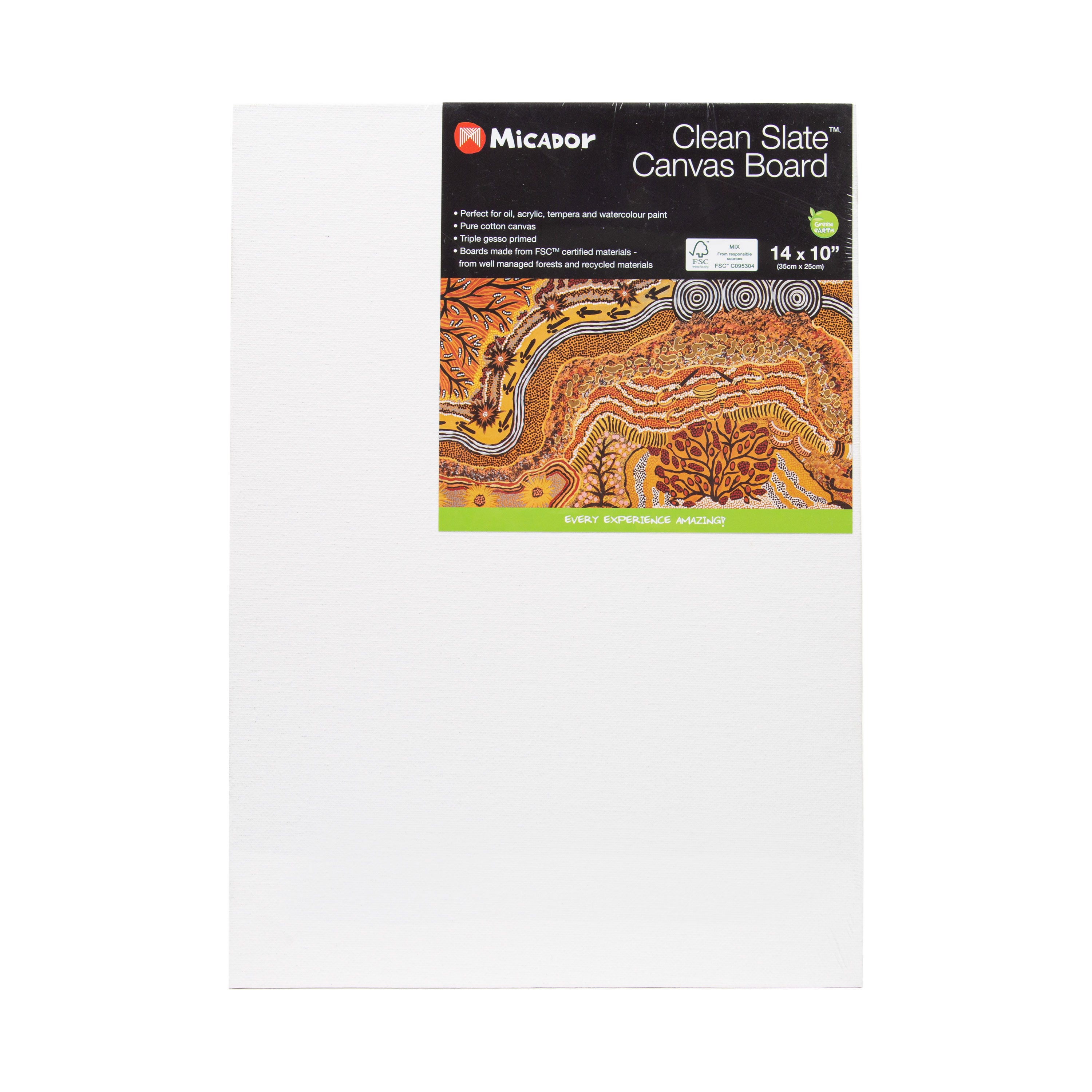 Clean Slate Canvas Board, 14x10in FSC Mix Micador