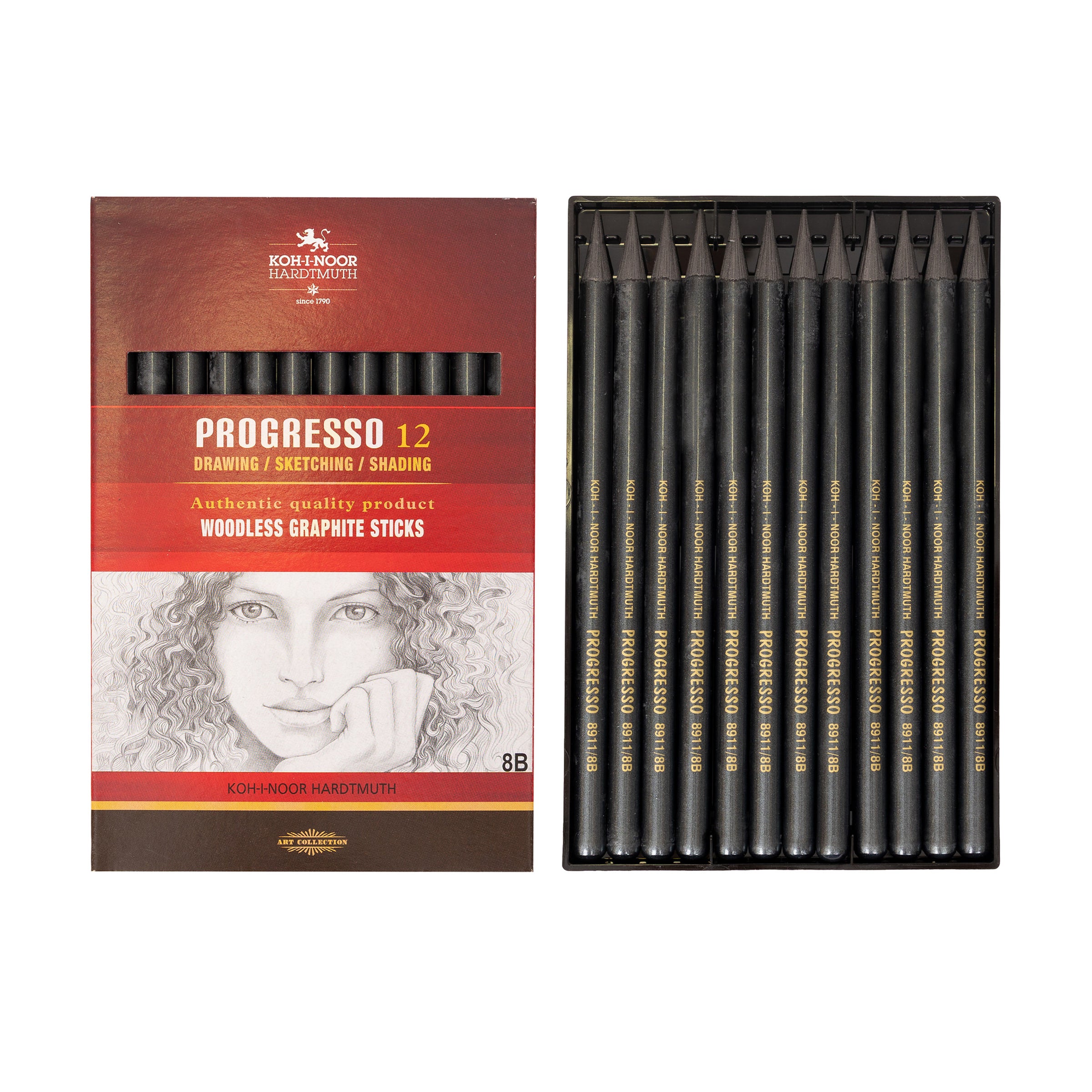 Koh I Noor Progresso Graphite 8B Pack 12