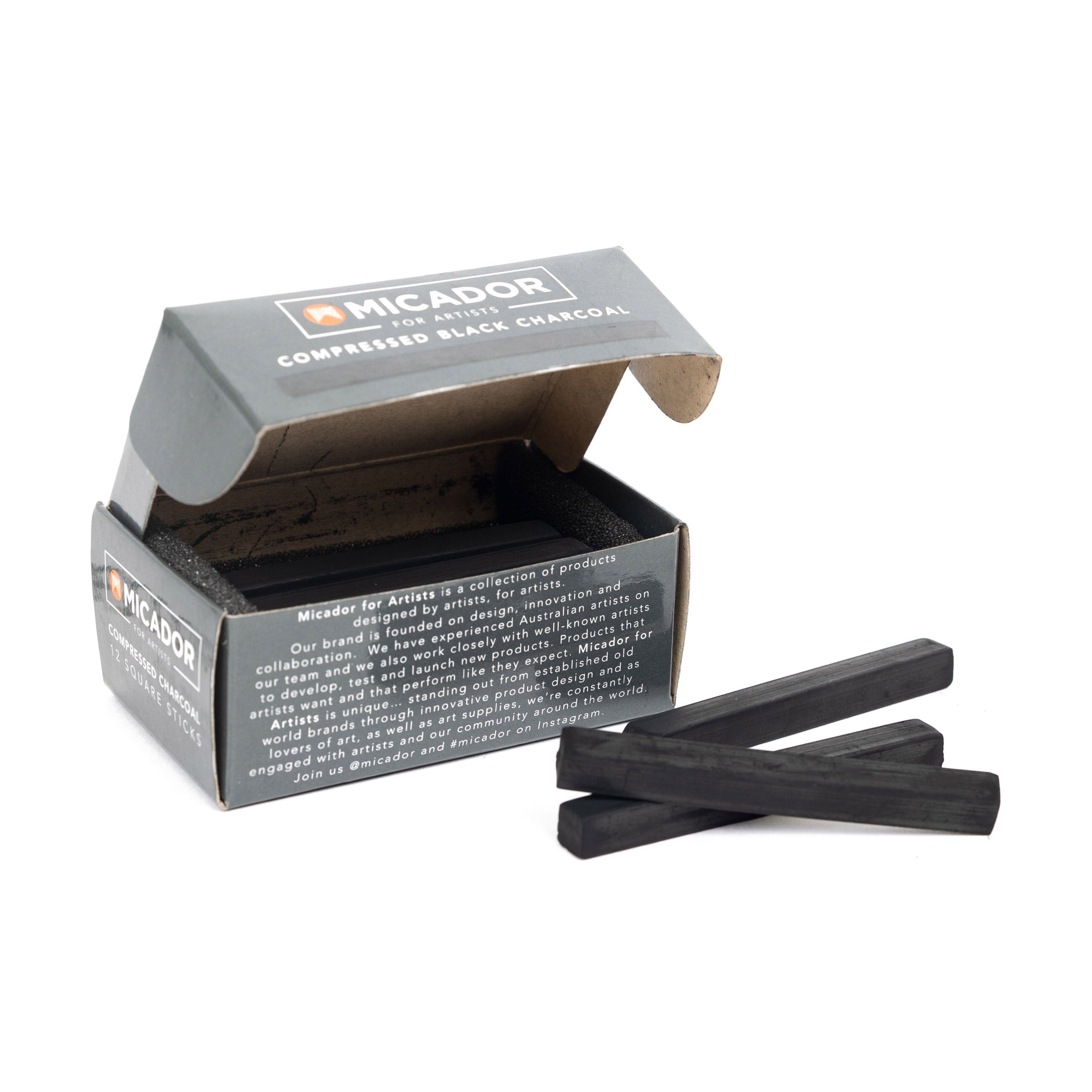 Micador For Artists Compressed Charcoal Black
