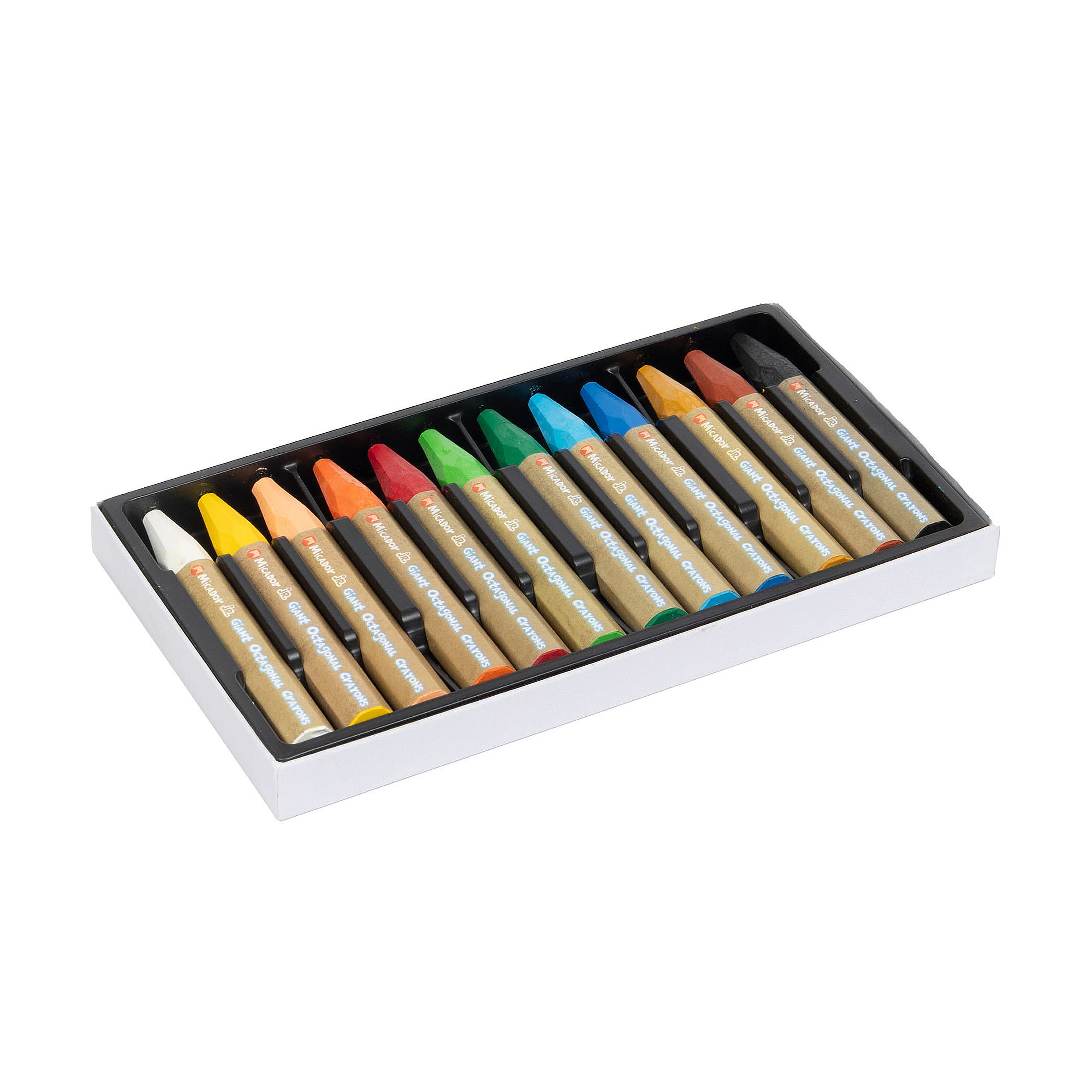 Micador Jr Giant Crayons Octagonal 12Pk
