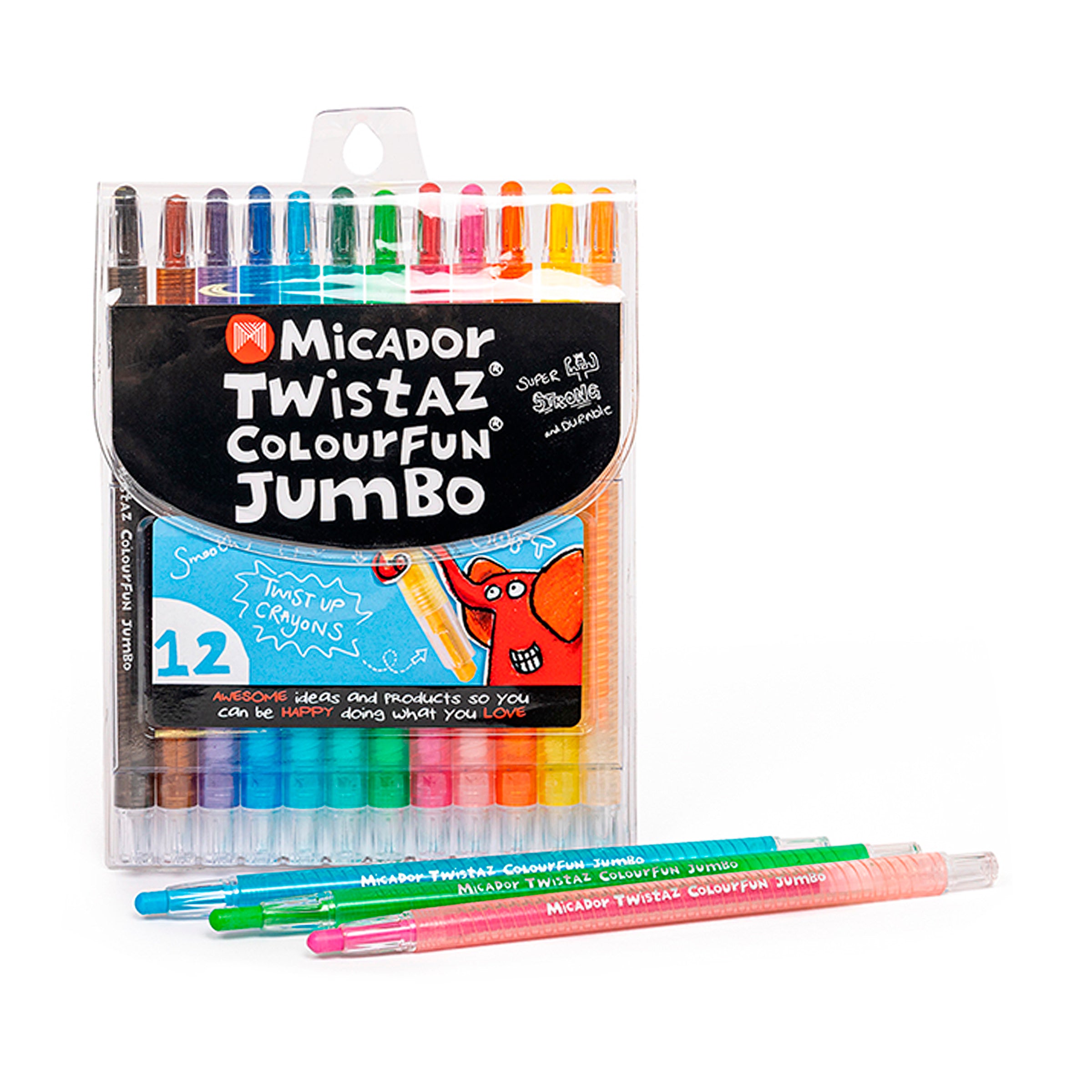 Micador Twistaz Jumbo Crayons Wallet 12Pk