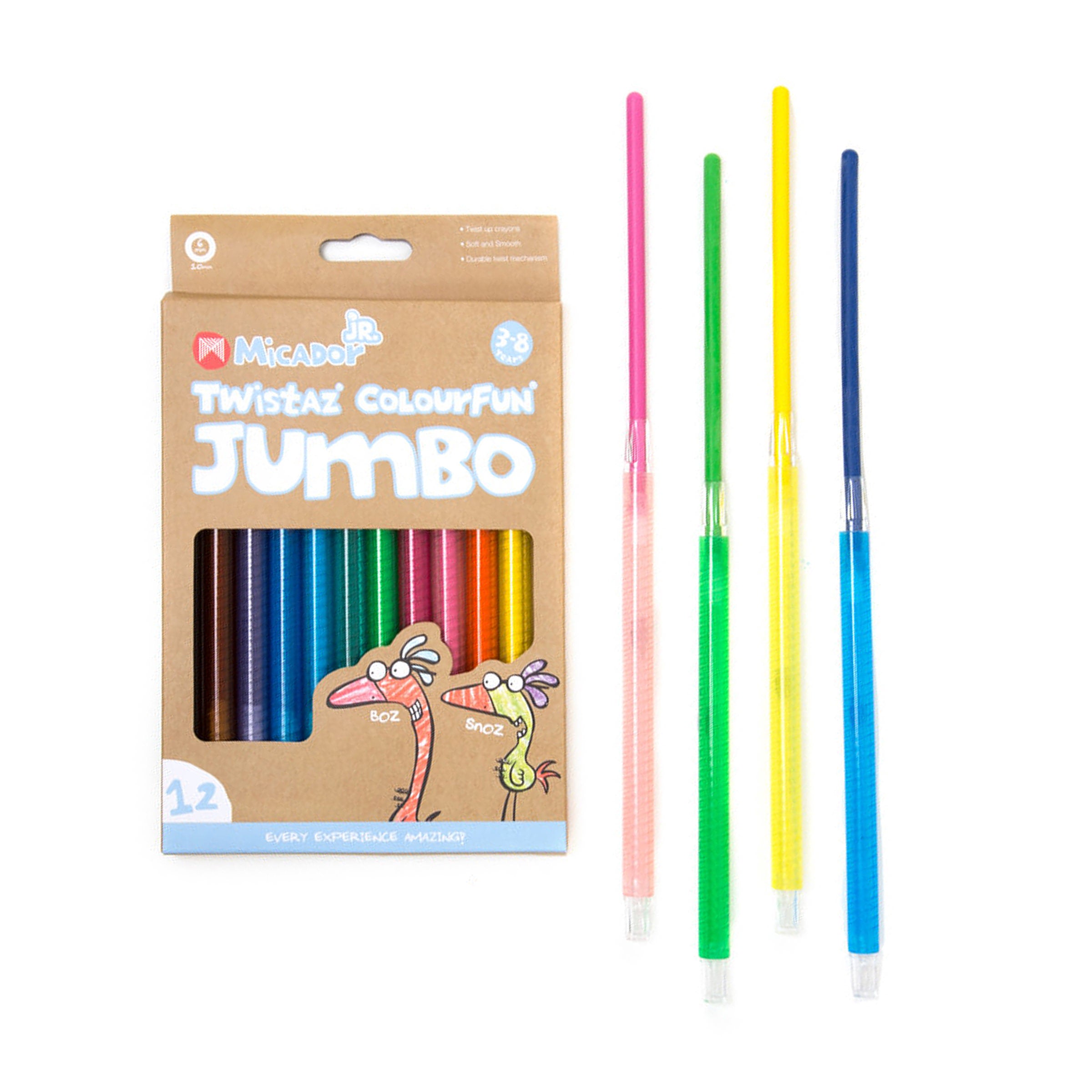 Micador Jr Twistaz Jumbo Crayons 12Pk
