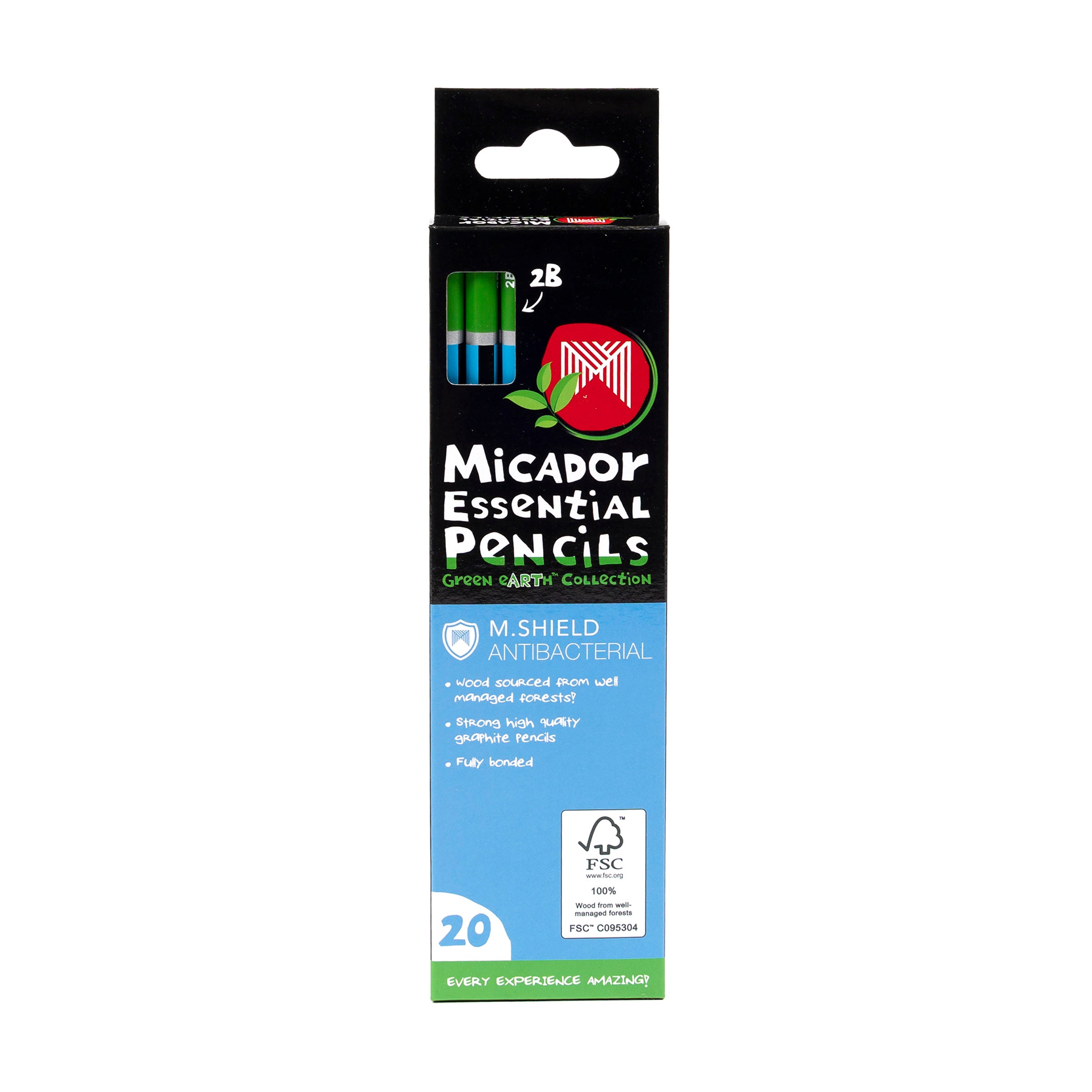 Micador Essential Pencils 2B 20Pk
