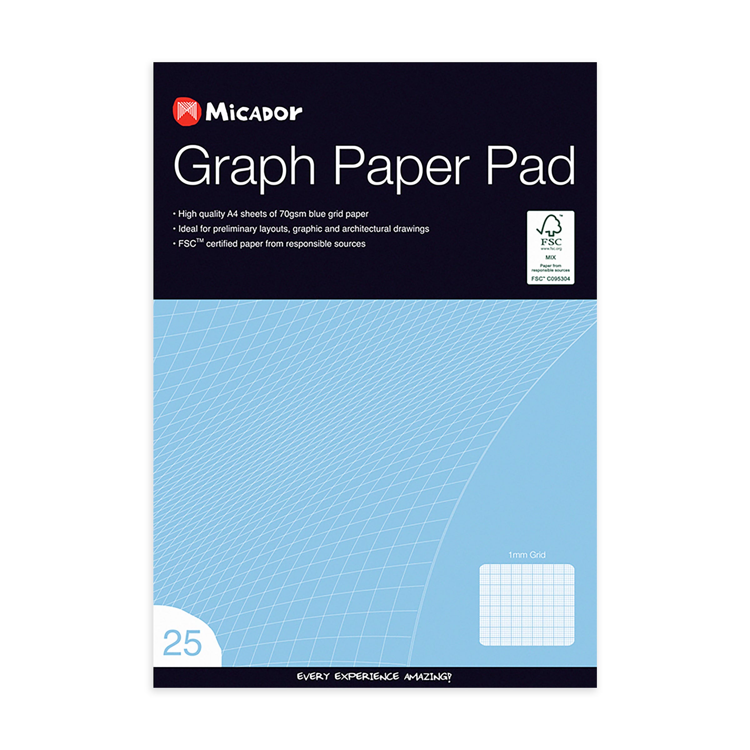 Micador Graph Paper 1Mm A4 Pad Mix 25 Pages