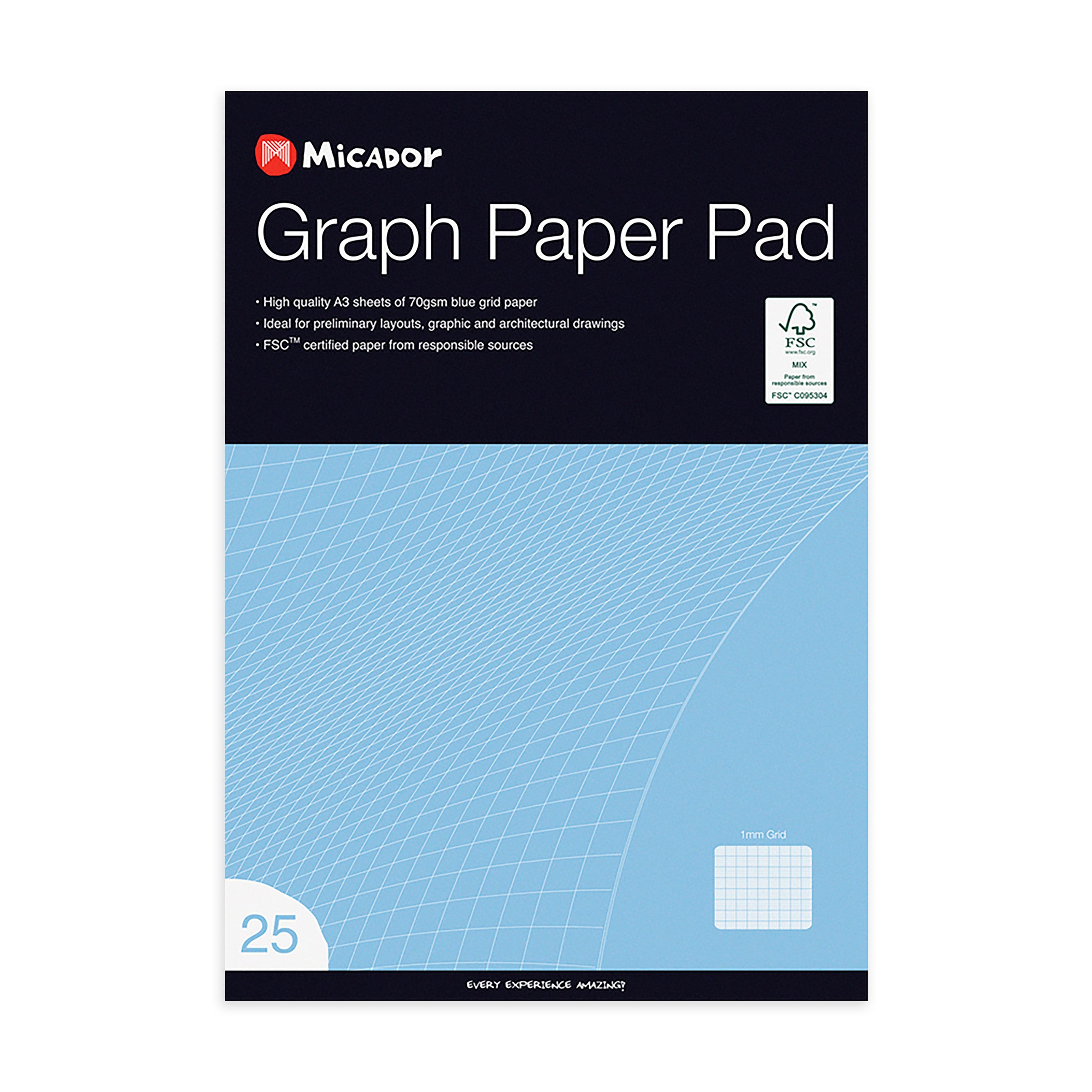 Micador Graph Paper 1Mm A3 Pad Mix 25 Pages