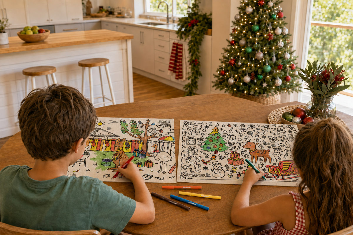 Colour Wash Repeat Christmas Placemats, 450 x 300mm, Pack 2, Micador jR.