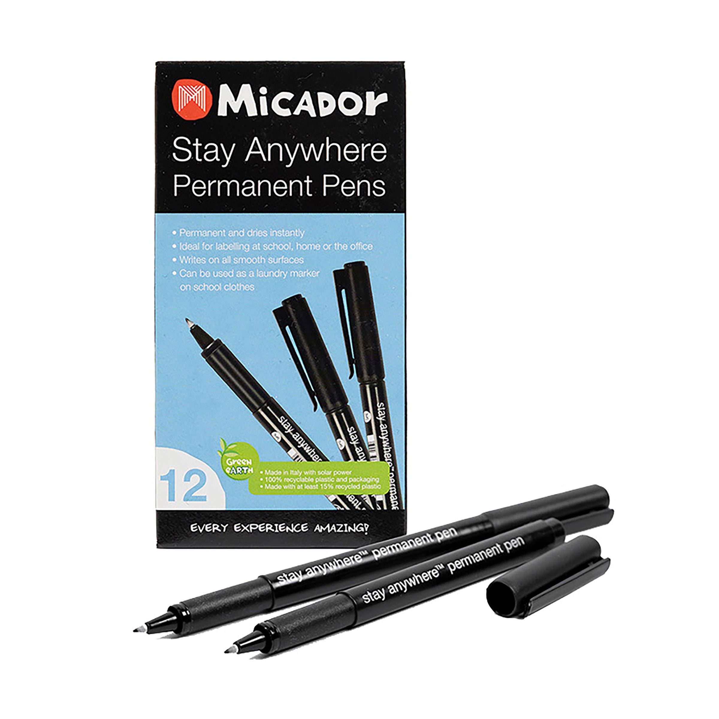 Micador Stay Anywhere Permanent Pens 12Pk