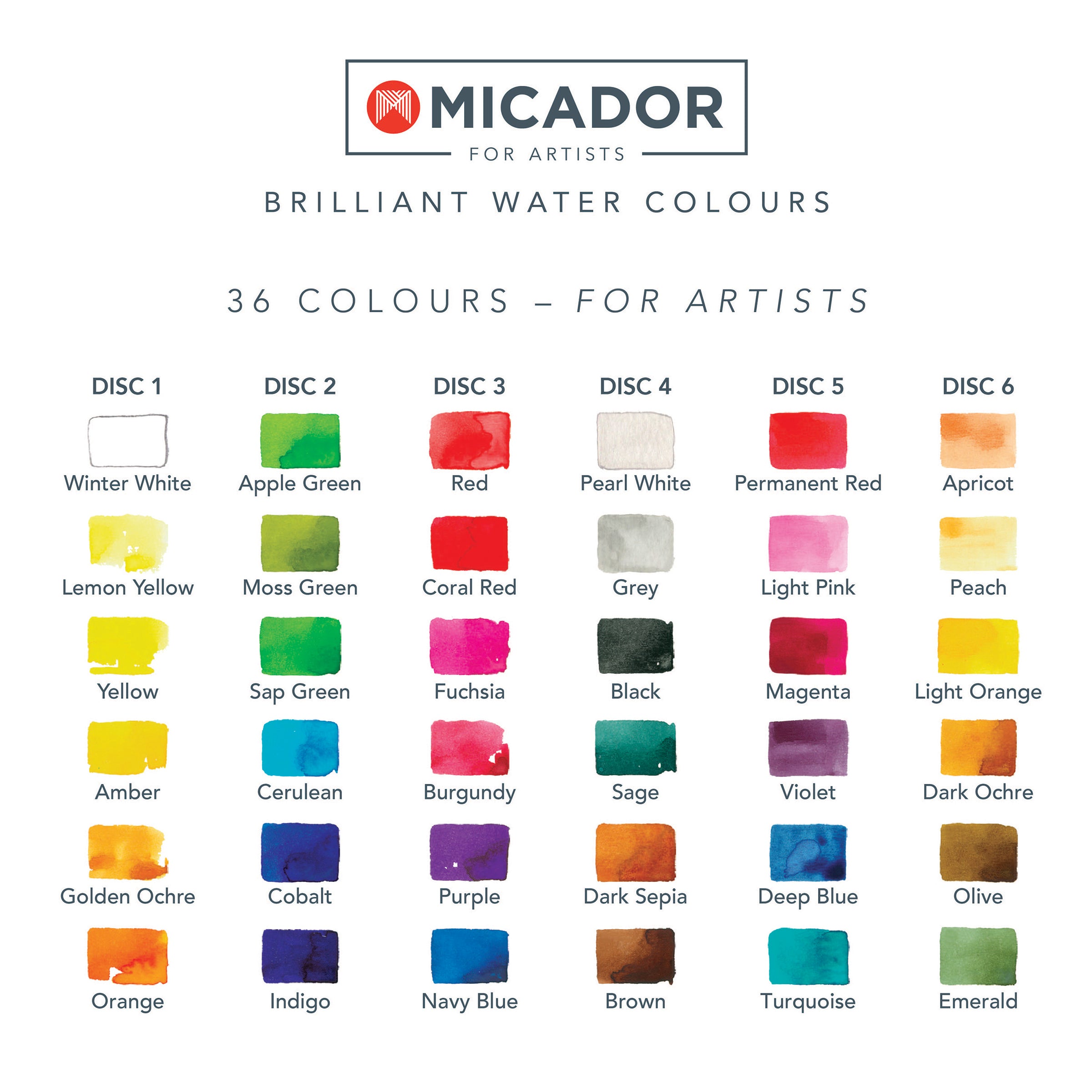 Micador For Artists Brilliant Watercolours 36