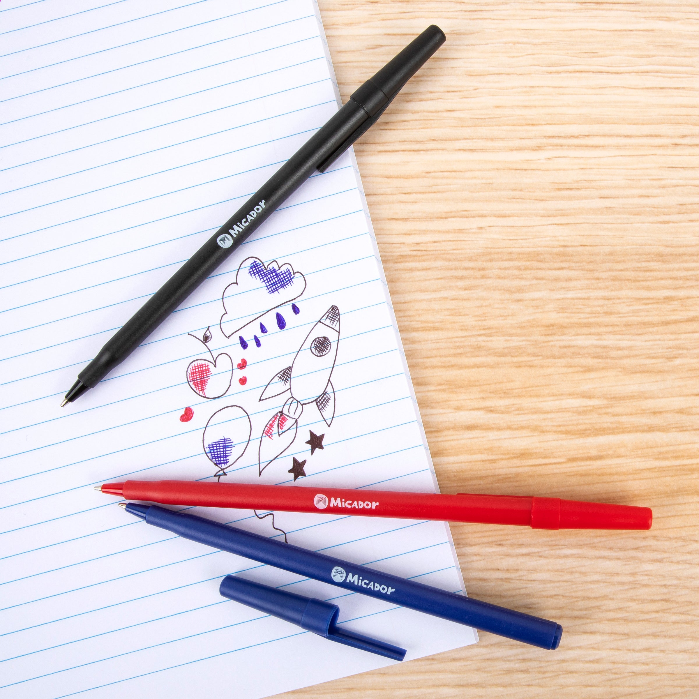 EcoBallpoint Pens, Red, Box 20, Micador