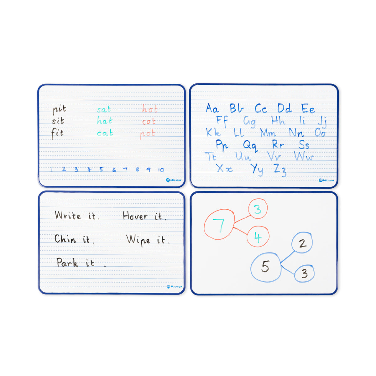 Double-sided Dotted Thirds / Plain Whiteboard, A4, Magnetic Micador