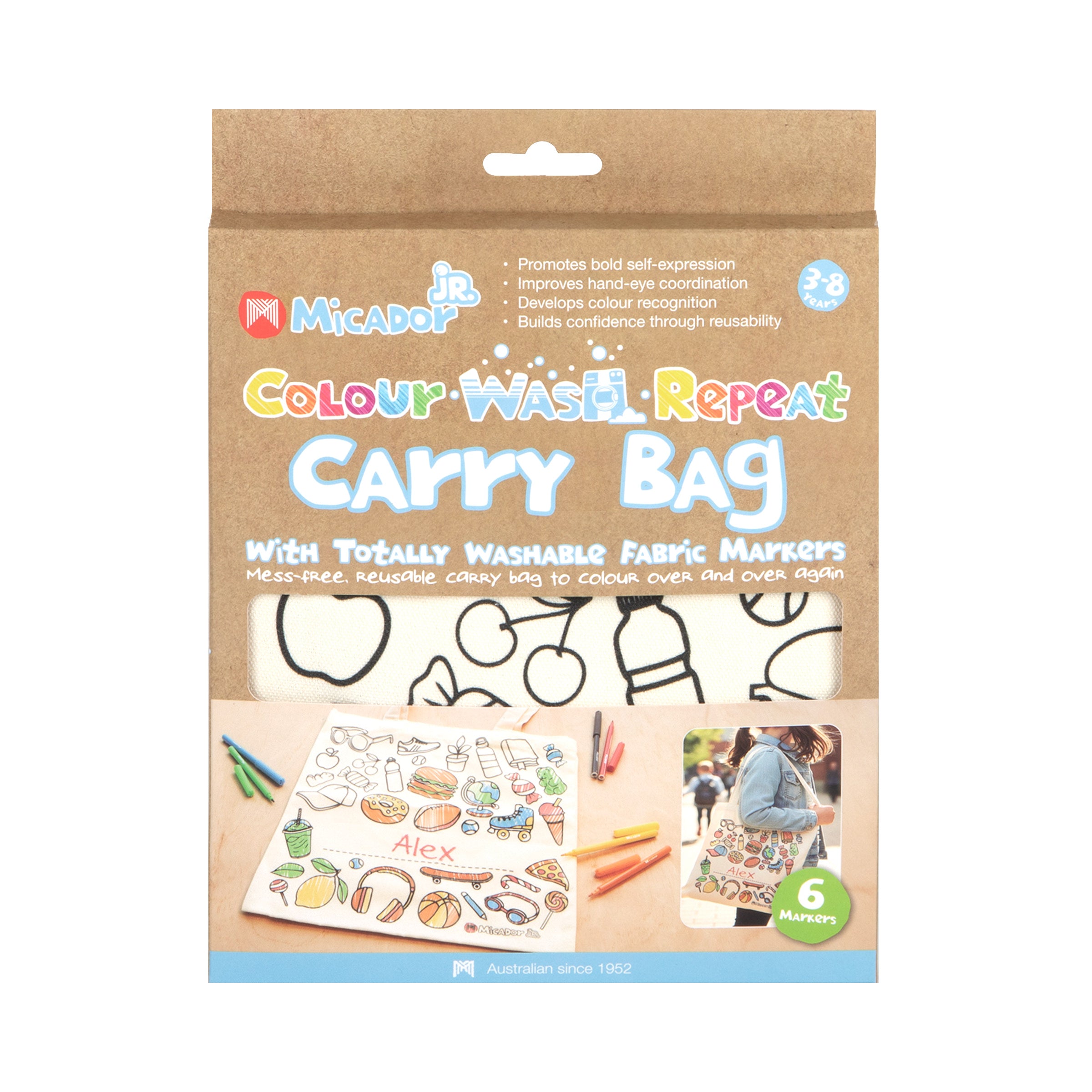 Colour Wash Repeat Carry Bag, 350 x 350mm, Micador jR.