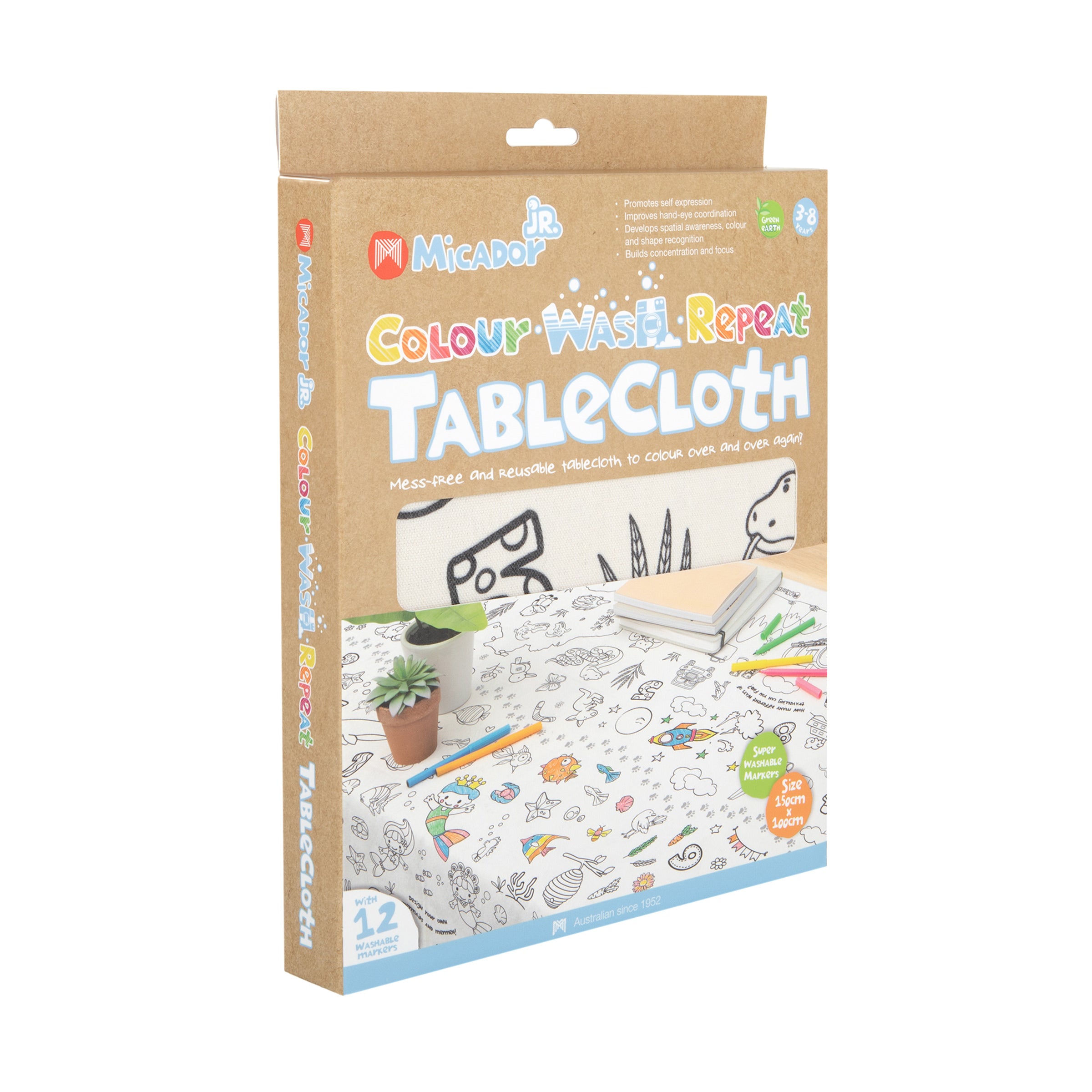 Colour Wash Repeat Tablecloth, 1000 x 1500mm, Micador jR.