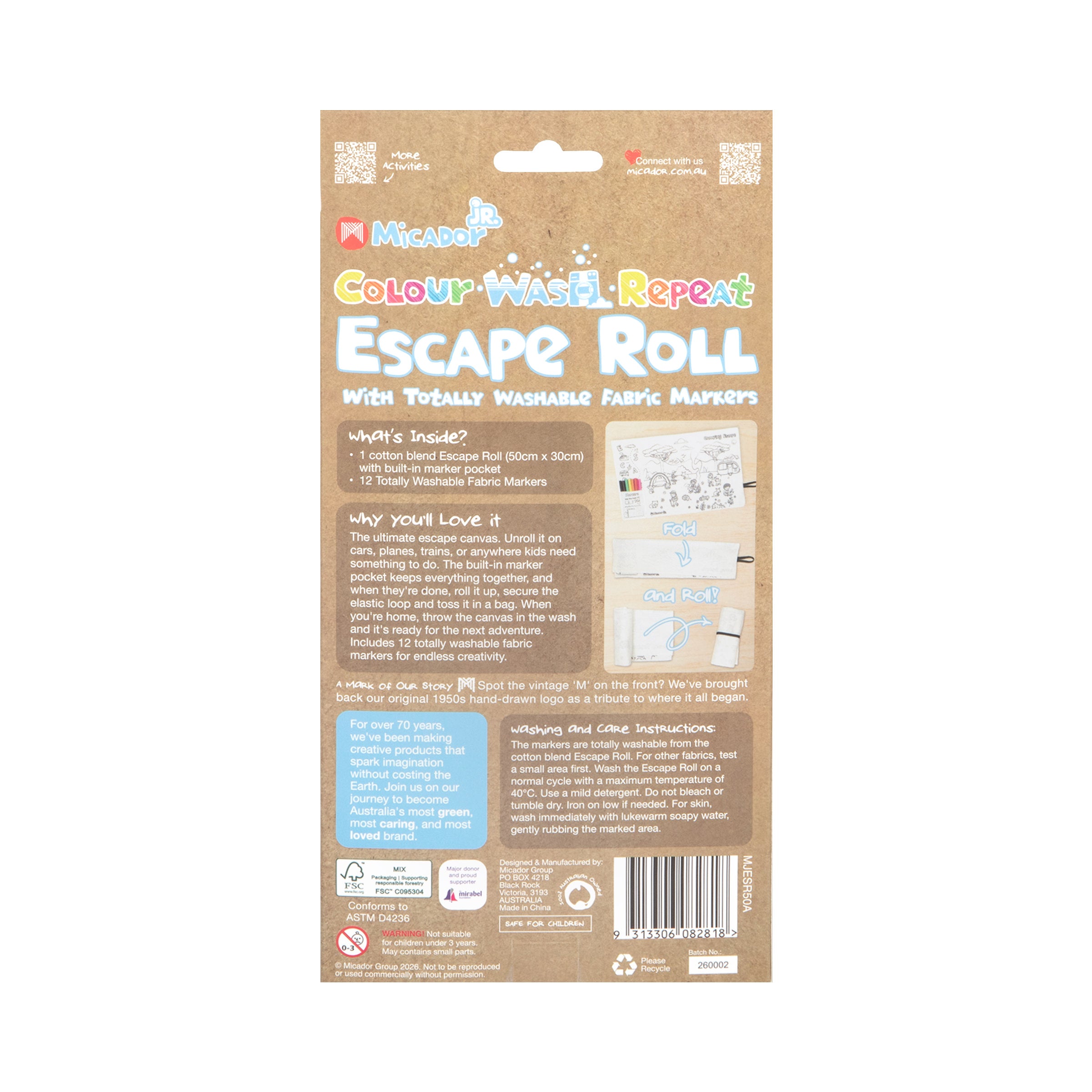 Colour Wash Repeat Escape Roll, 500 x 300mm, Micador jR.