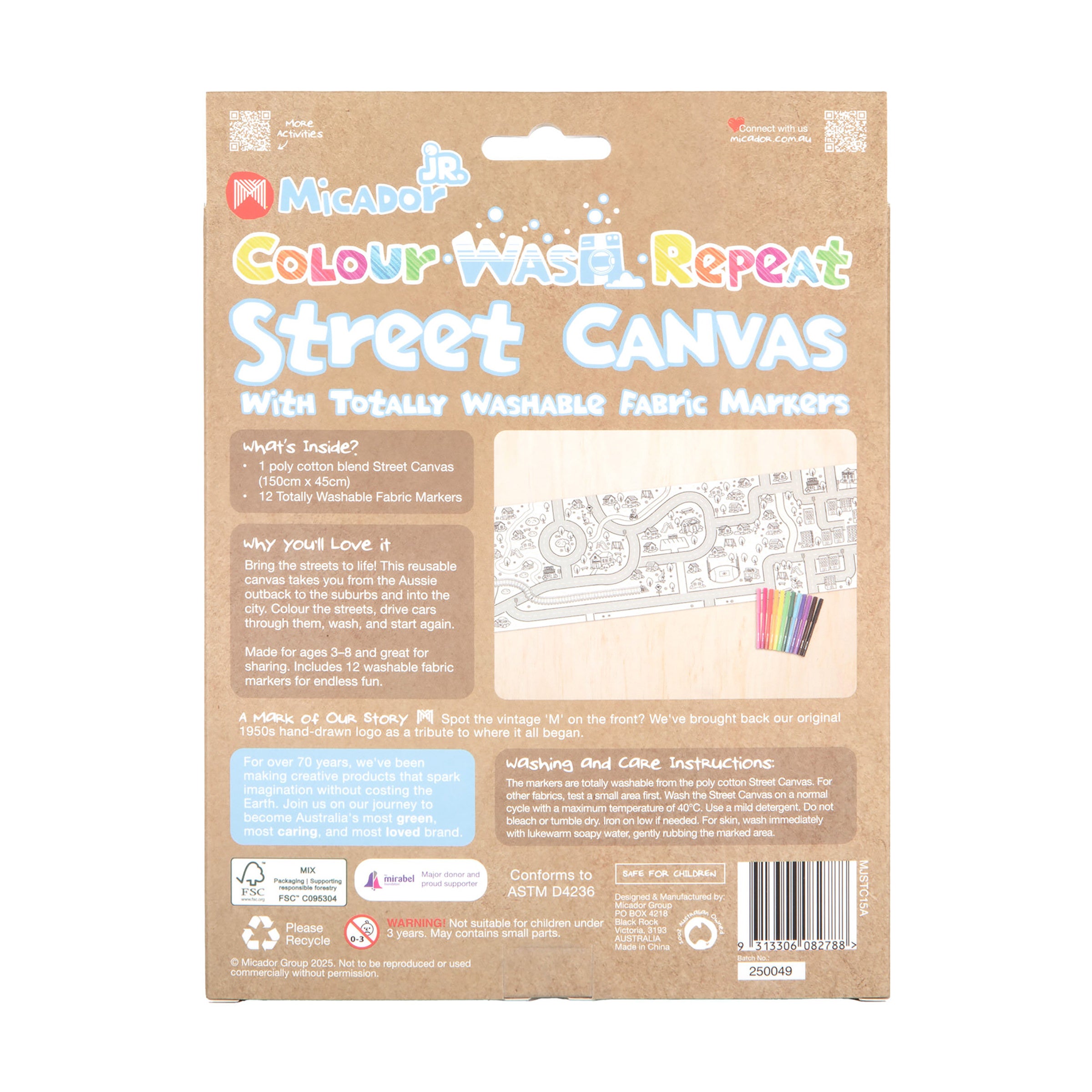 Micador Jr Colour Wash Repeat Street Canvas