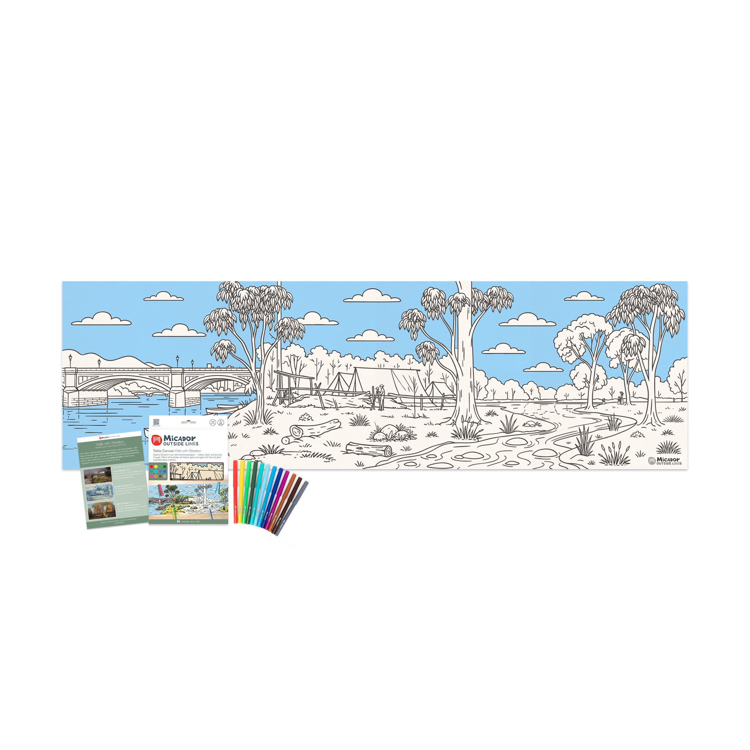 Walk with Streeton Table Canvas, 1500 x 450mm, Micador Outside Lines