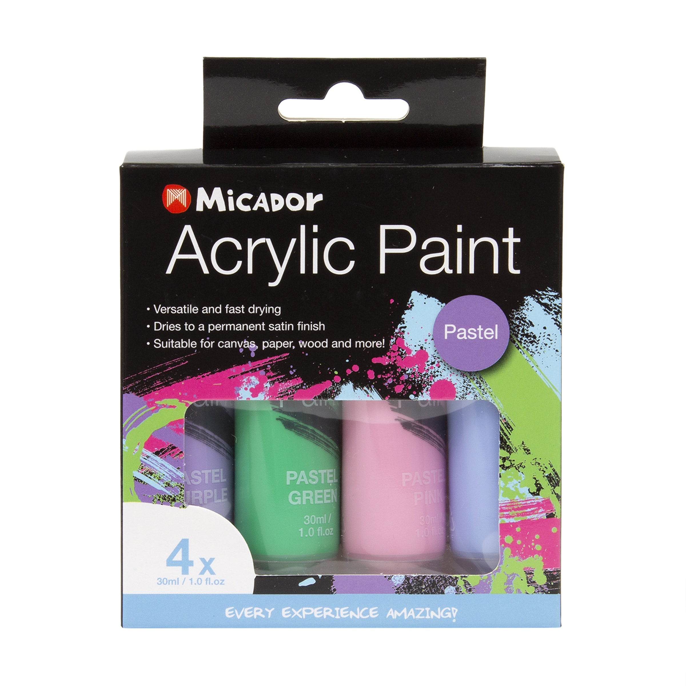 Micador Acrylic Paint Pastel 4Pk