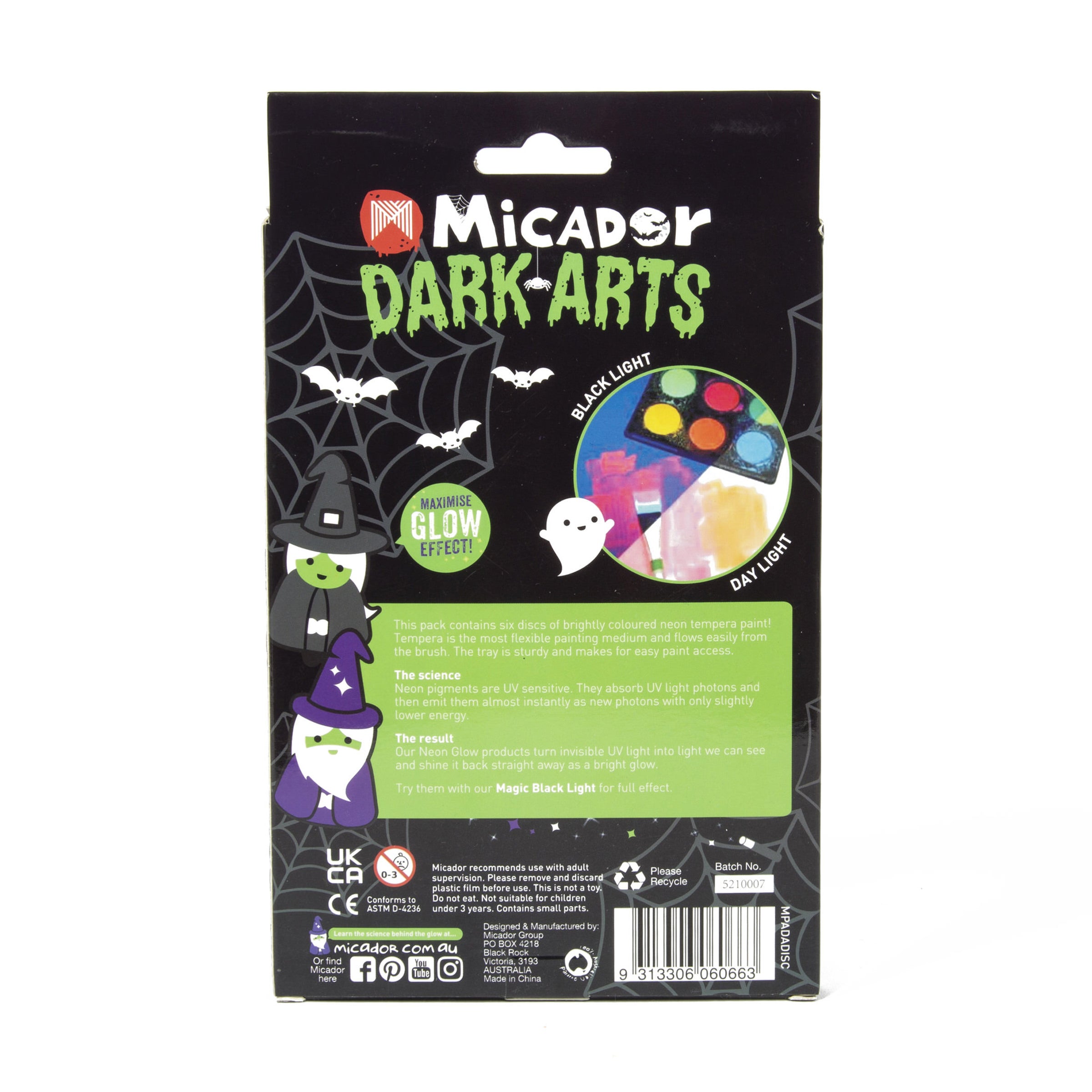 Dark Arts Neon Washable Paint 6 Discs