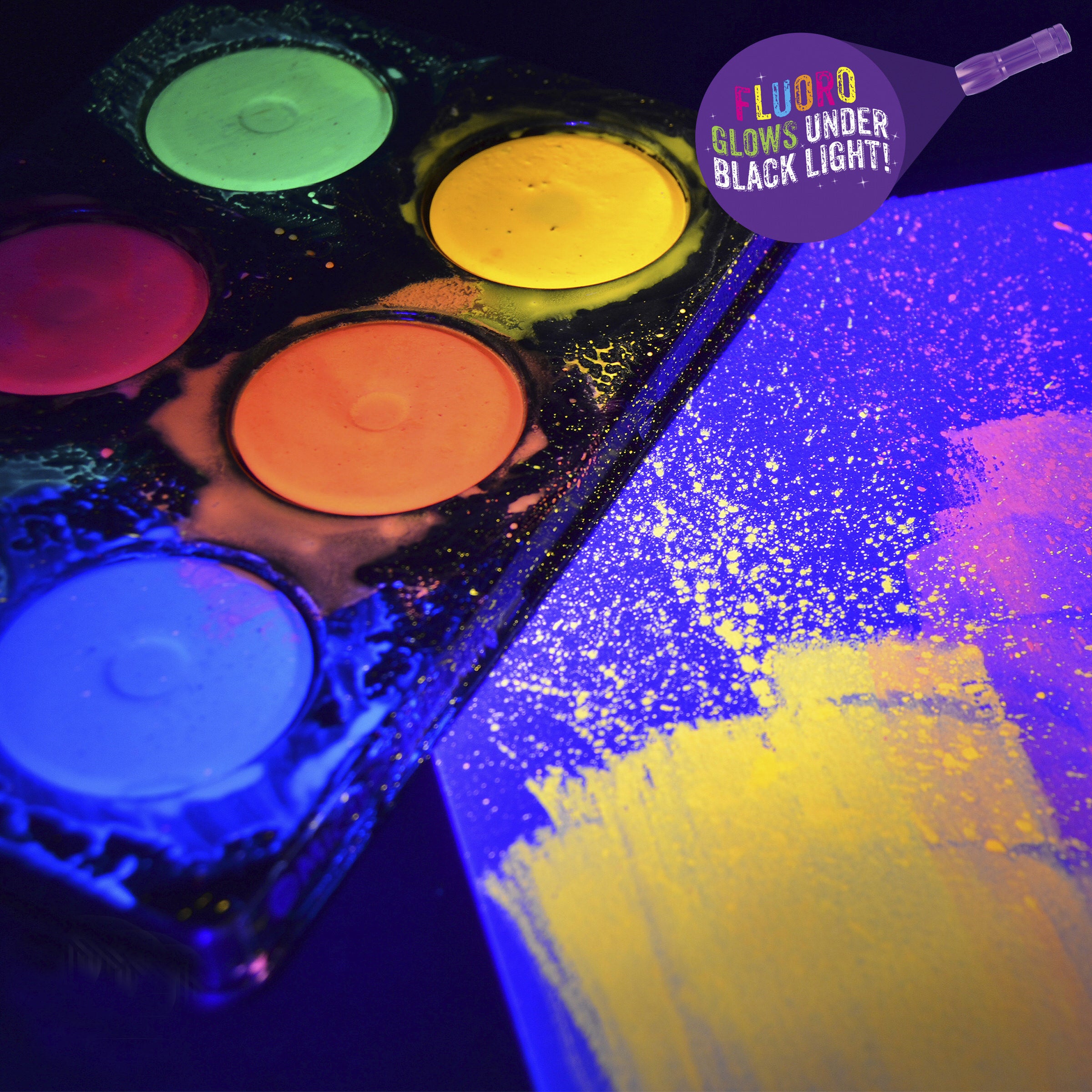Dark Arts Neon Washable Paint 6 Discs