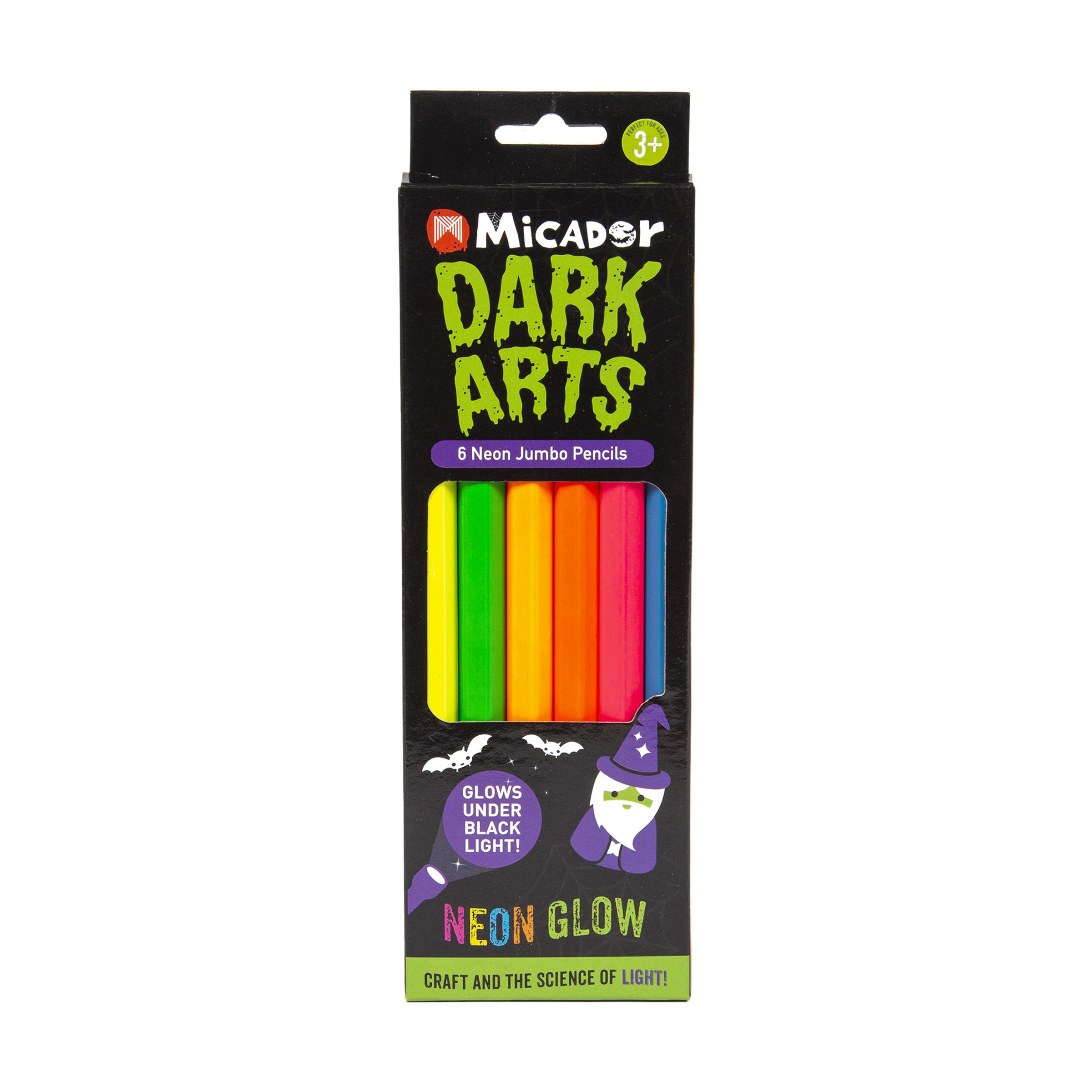 Neon Jumbo Pencils, Pack 6 FSC 100% Dark Arts