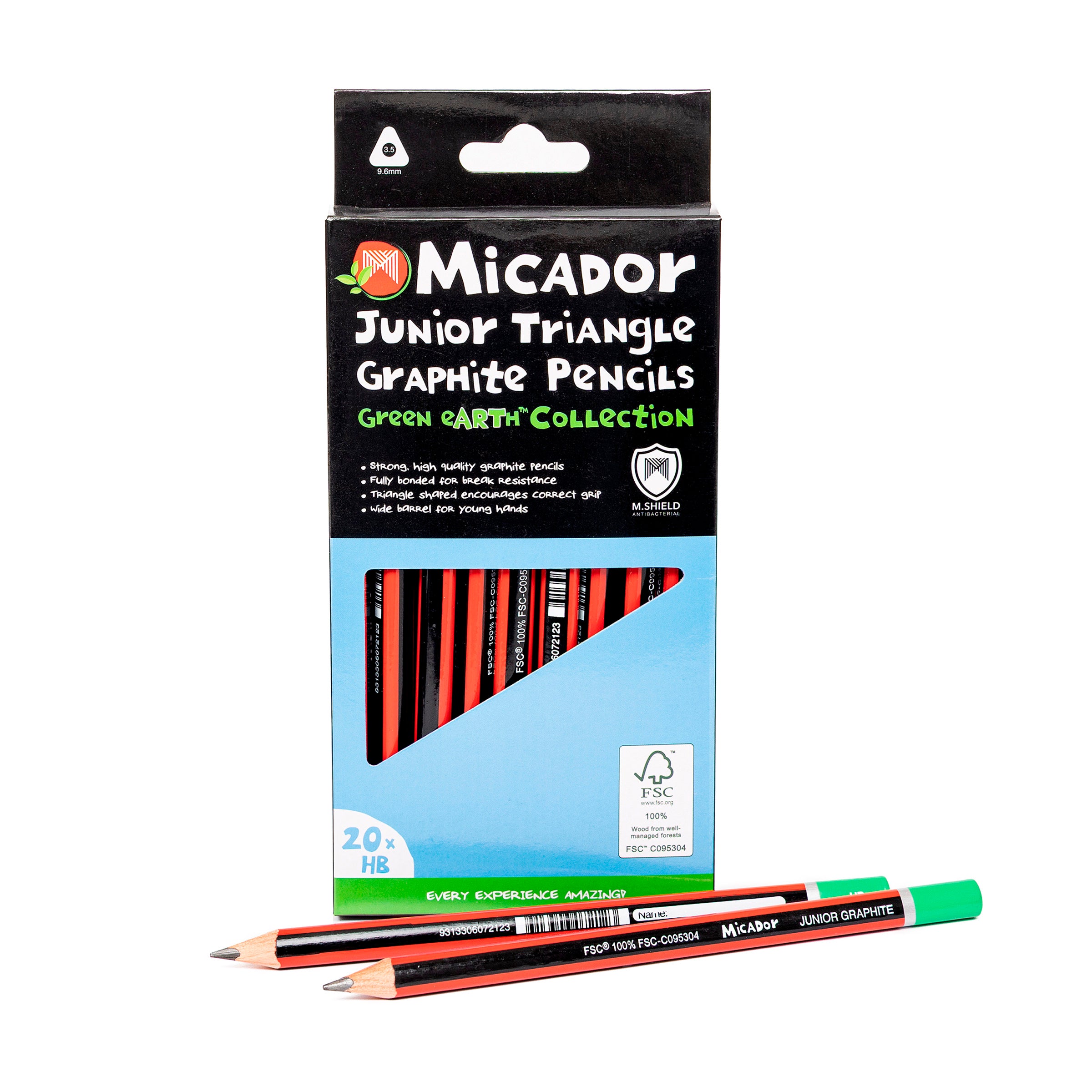 Micador Junior Triangle Graphite Pencils Hb 20Pk
