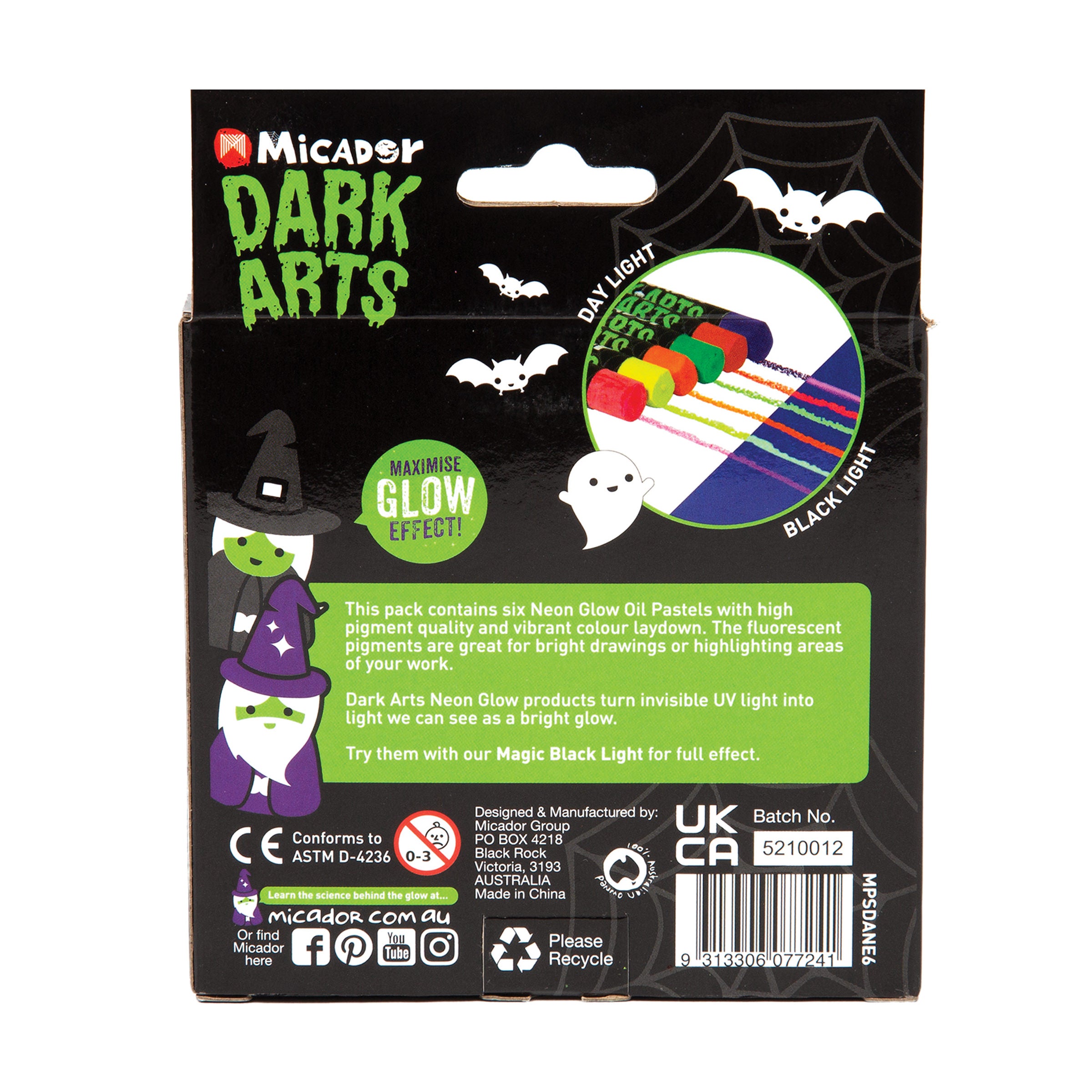 Neon Oil Pastels, Pack 6 Dark Arts