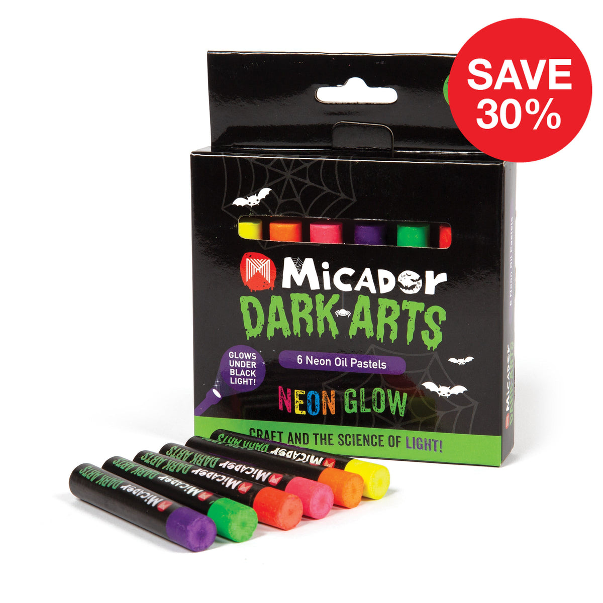 Neon Oil Pastels, Pack 6 Dark Arts