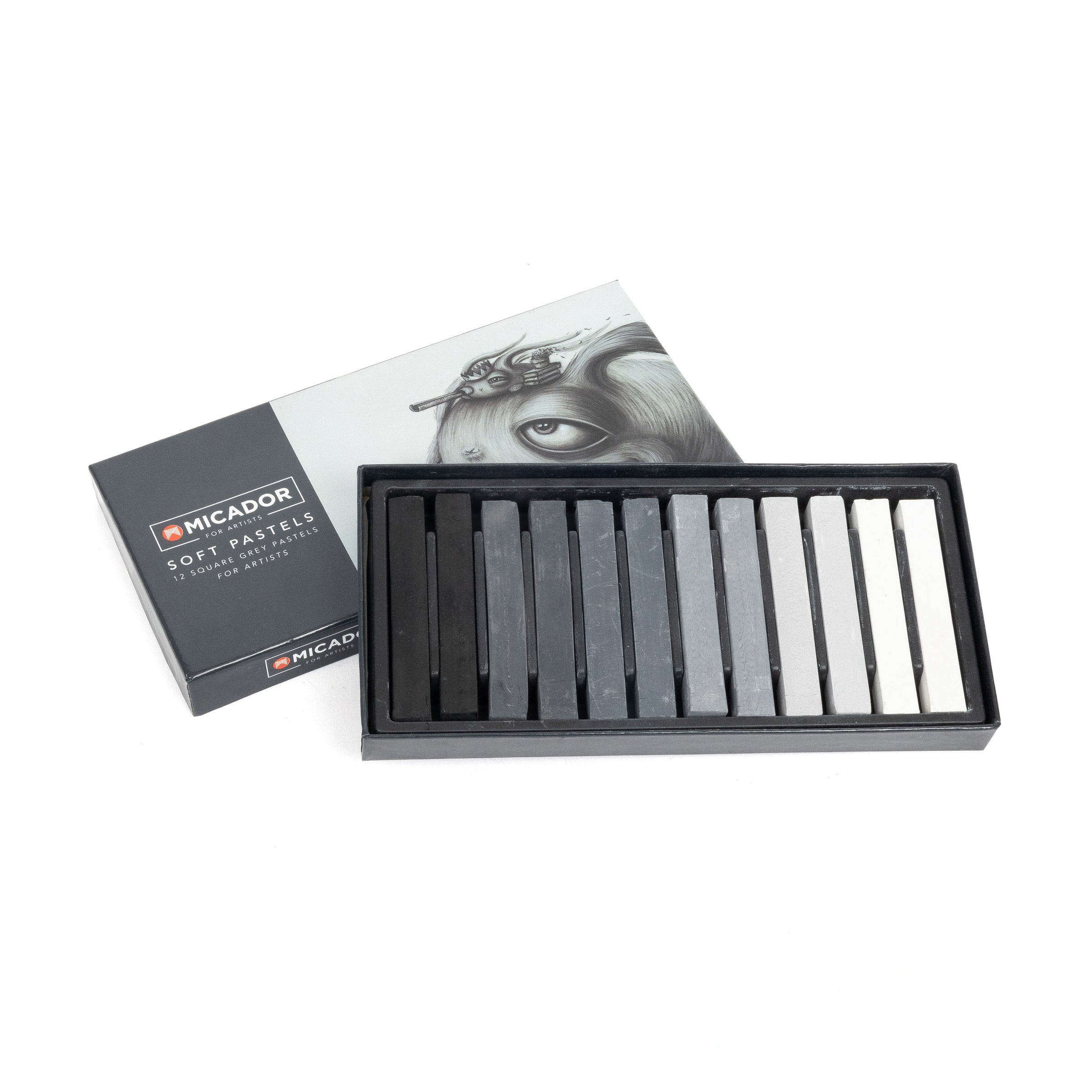 Micador For Artists Soft Pastels Grey 12