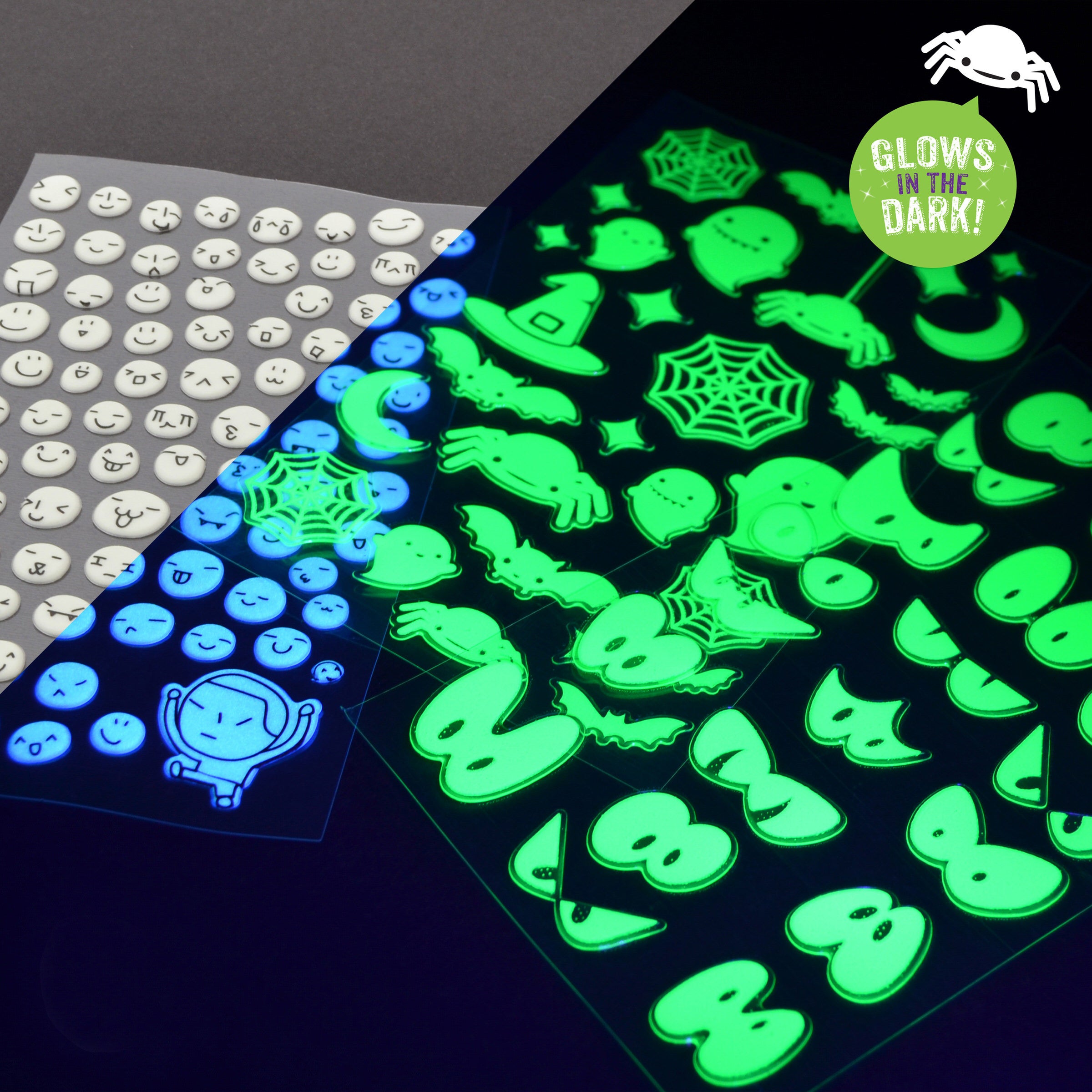 Dark Arts Glow Stickers Scary Skeleton