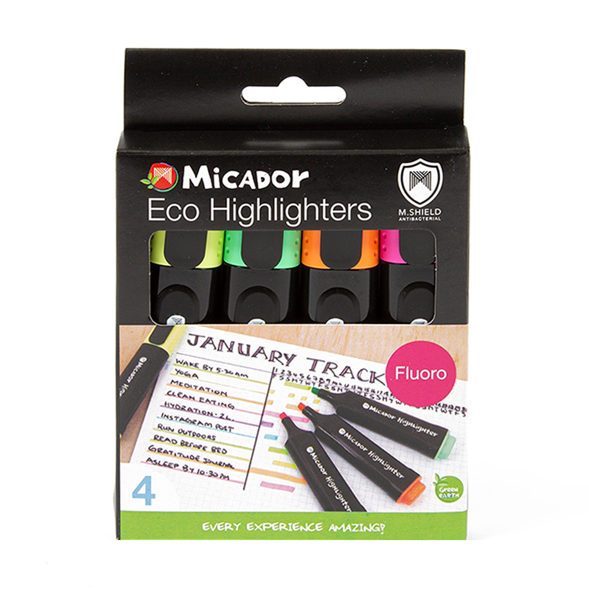 Micador Eco Highlighter Box 4Pk