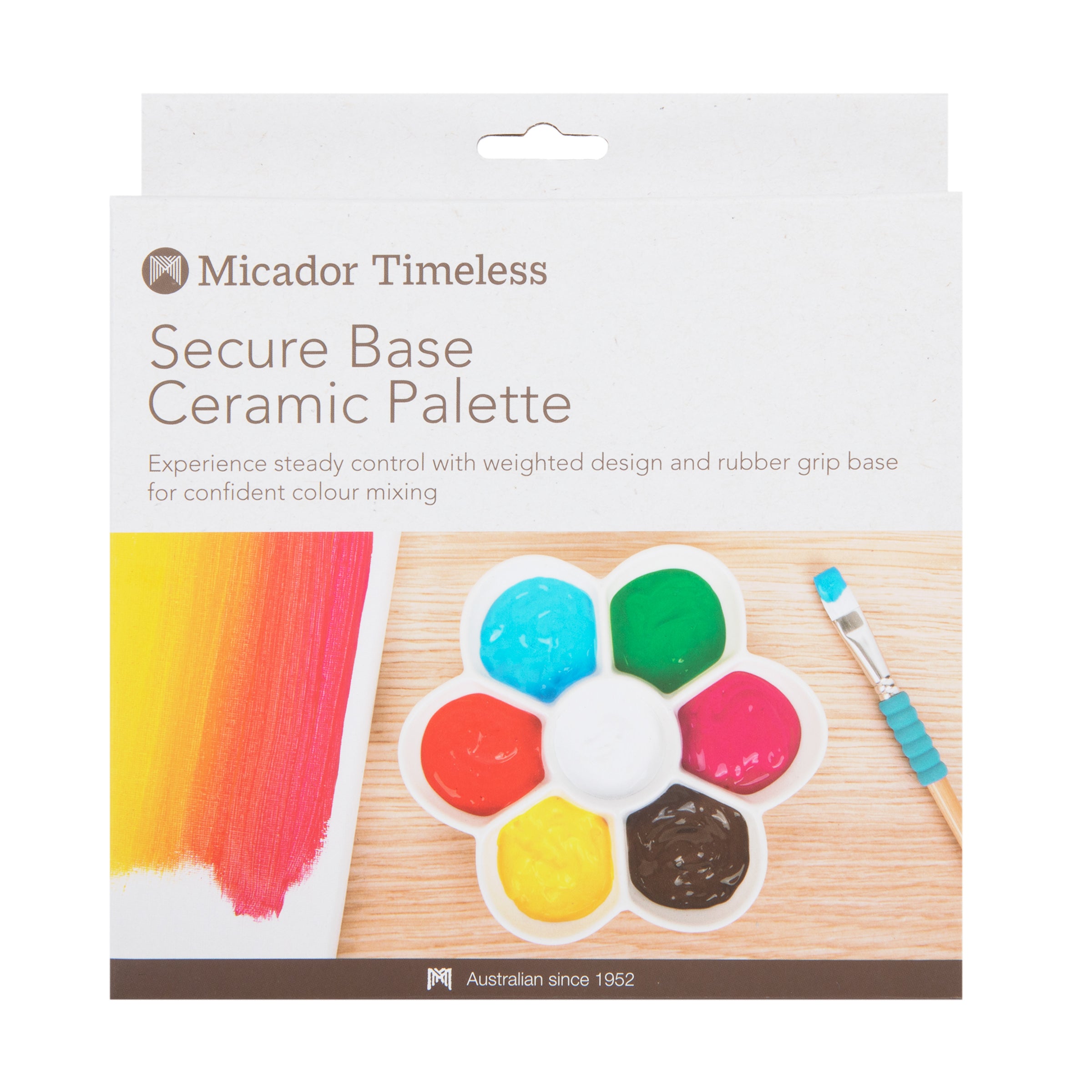 Secure Base Ceramic Mixing Palette, 7 wells, Micador Timeless