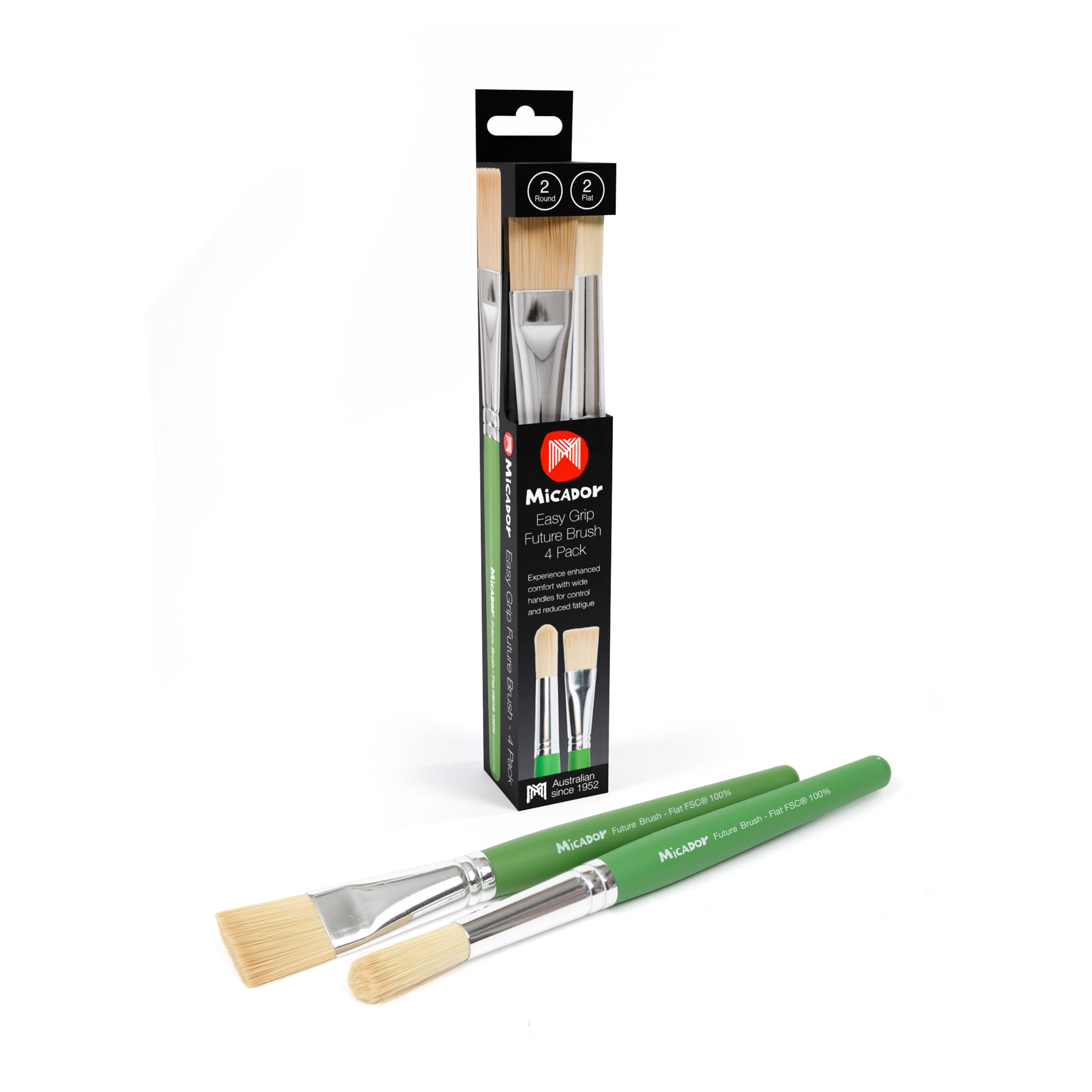 Easy Grip Future short-handled Brushes Pack of 4 Micador