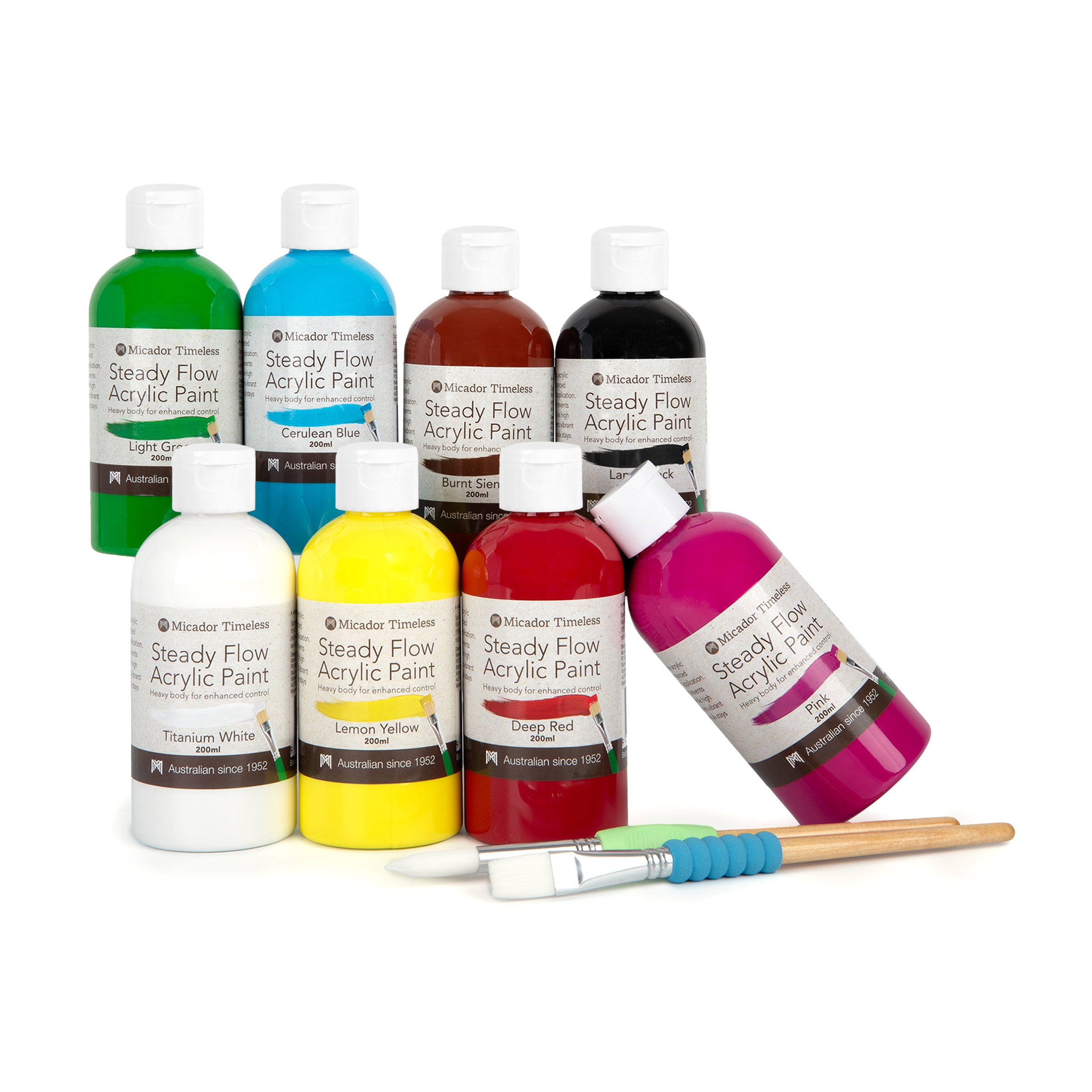 Acrylic Paint, Steady Flow, Titanium White 200ml Micador Timeless