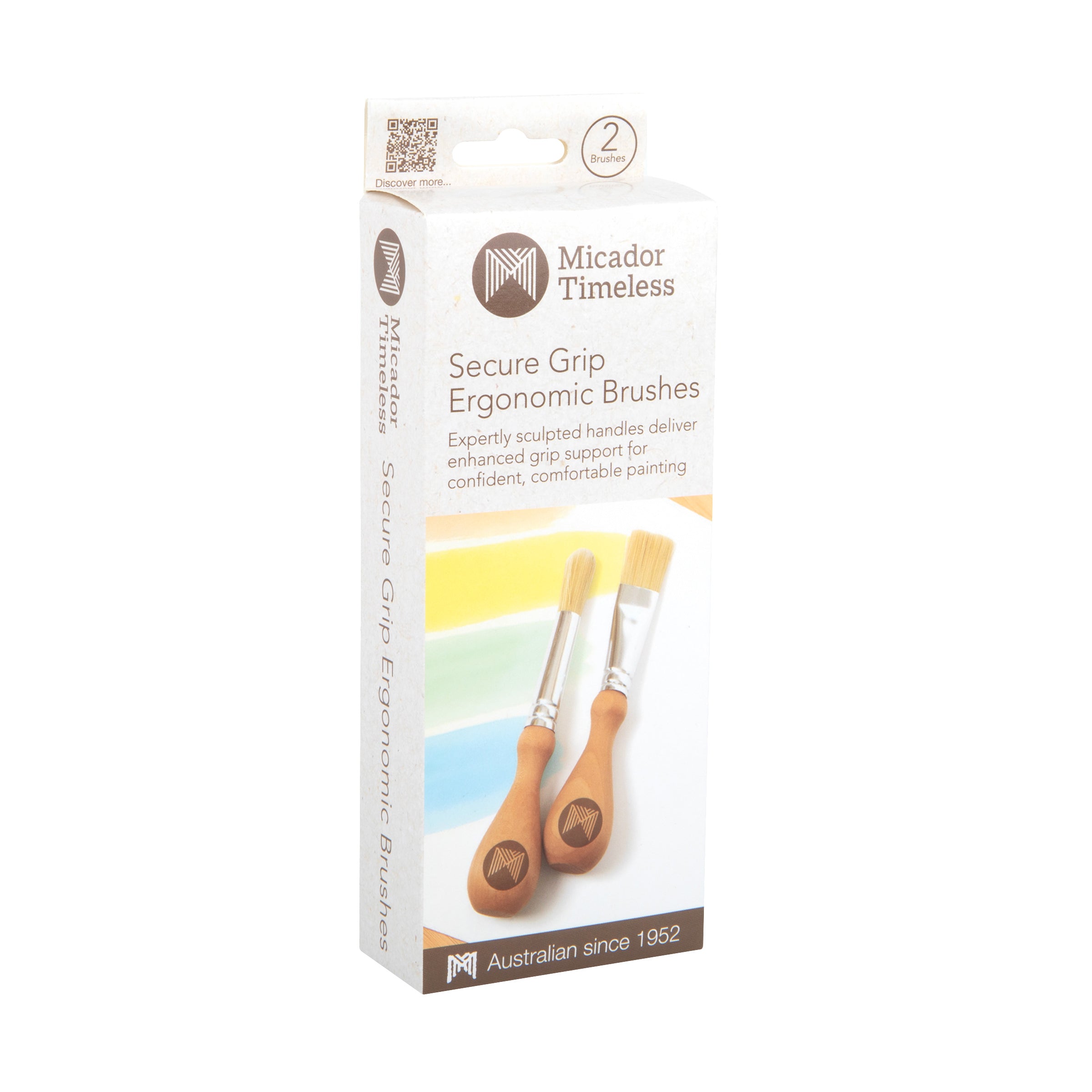 Secure Grip Ergonomic Brushes, Pack of 2, FSC 100%, Micador Timeless