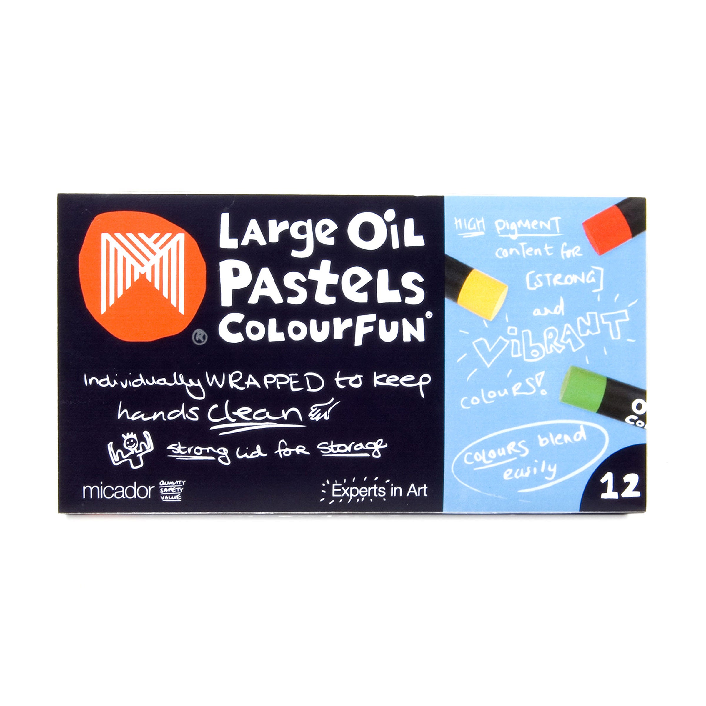 Micador Largeoilpastels Colourfun 12Pk Lid