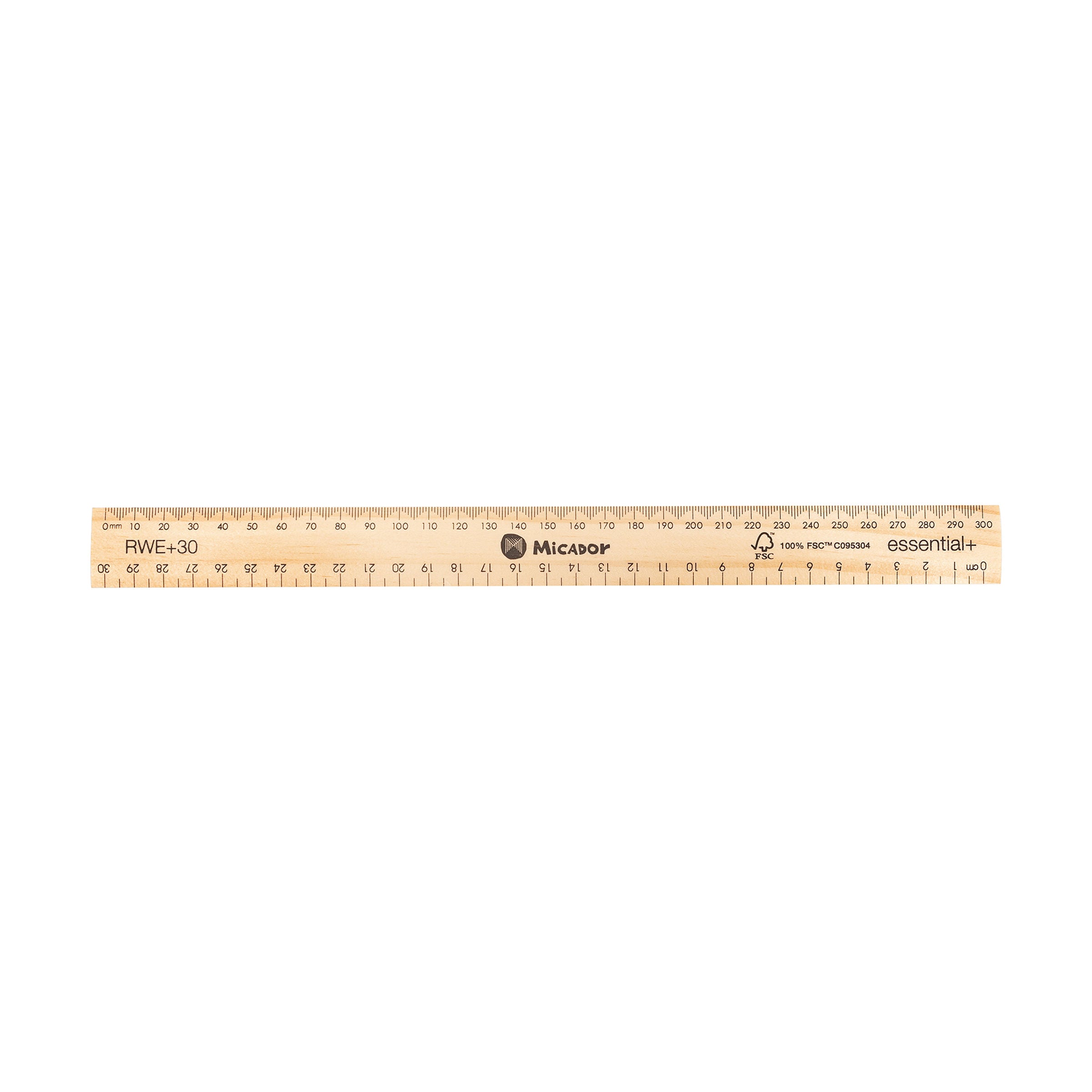 Wooden Ruler 30cm FSC 100% Essential Plus Polished Micador