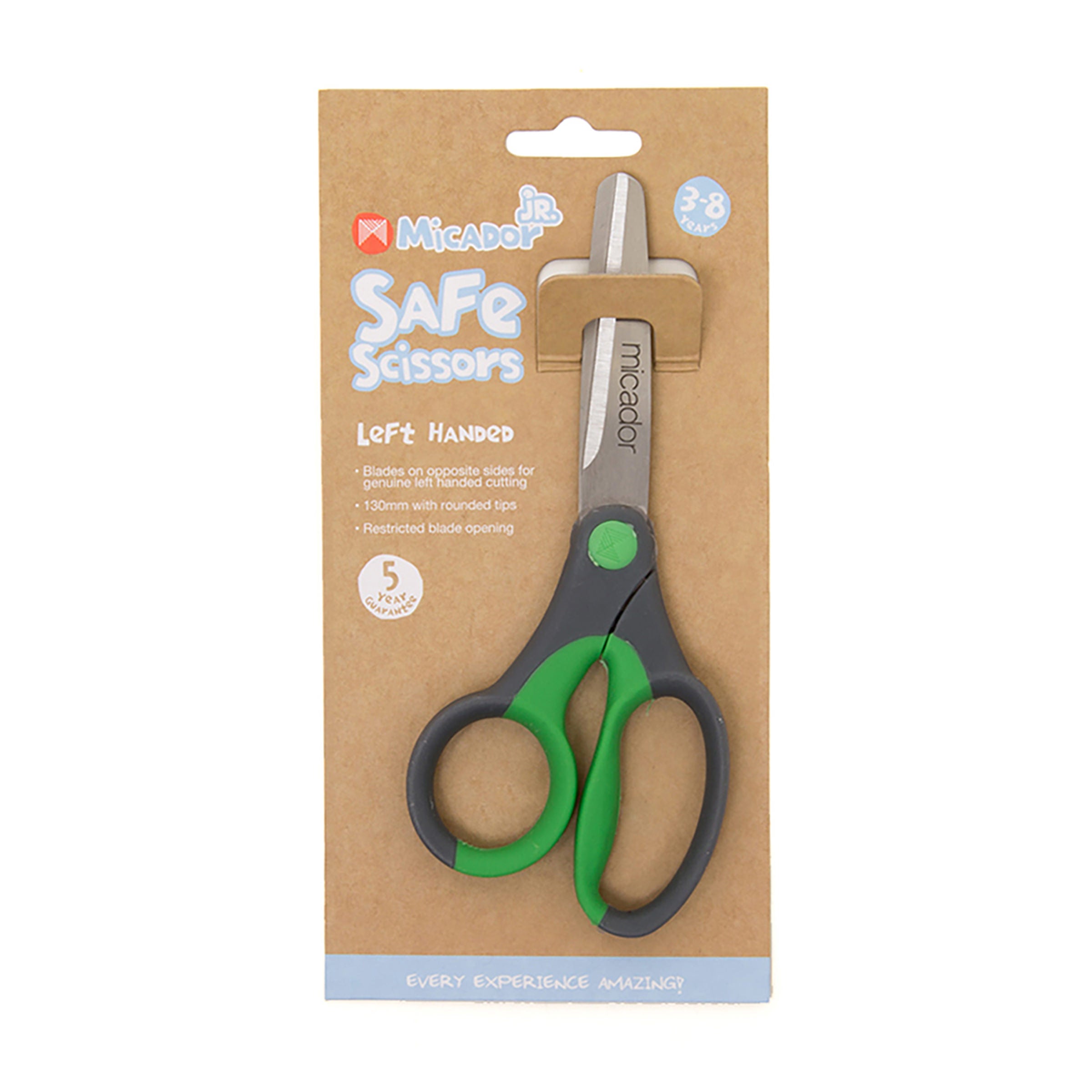 Micador Jr Safe Scissors Green Left Handed 130Mm