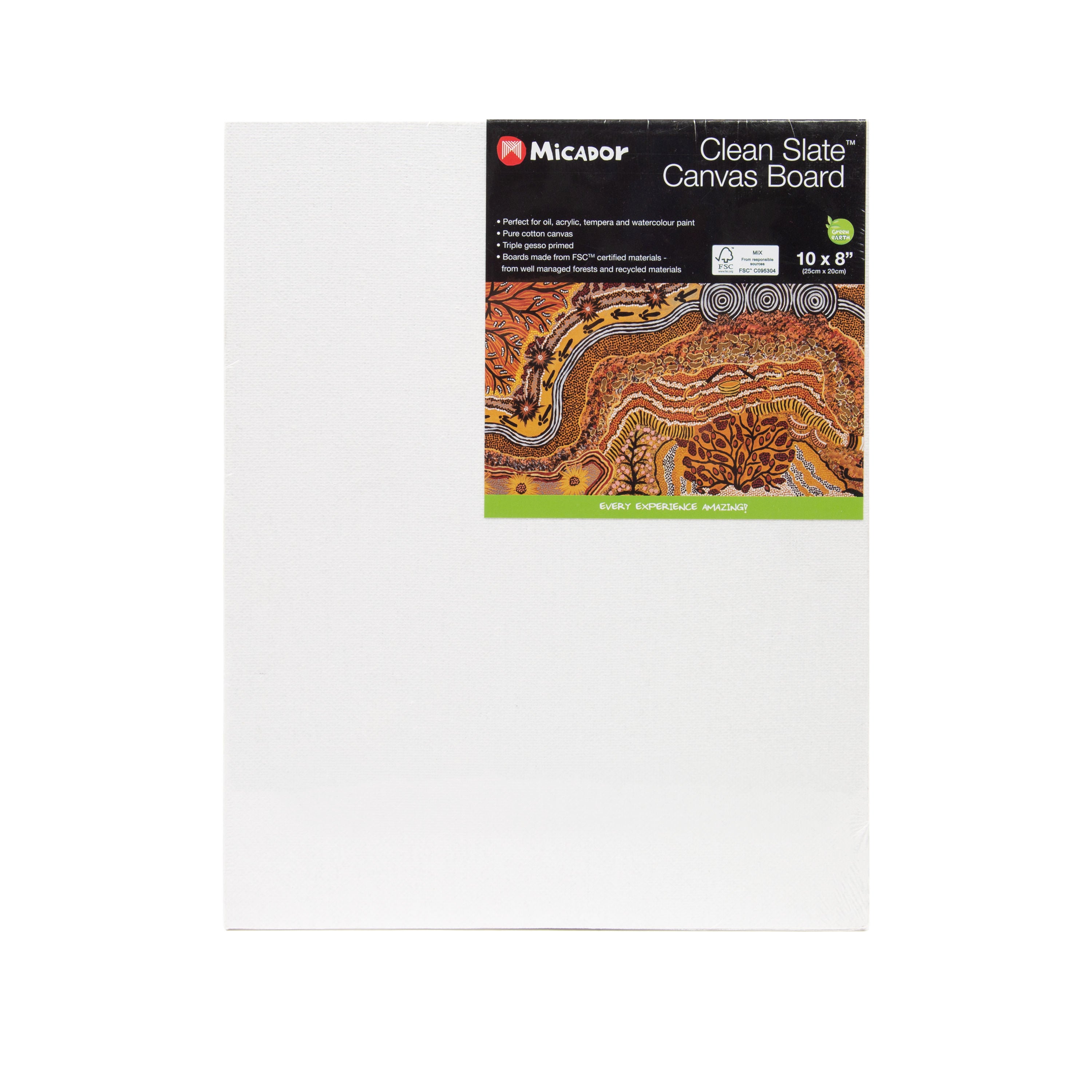 Clean Slate Canvas Board, 10x8in FSC Mix Micador