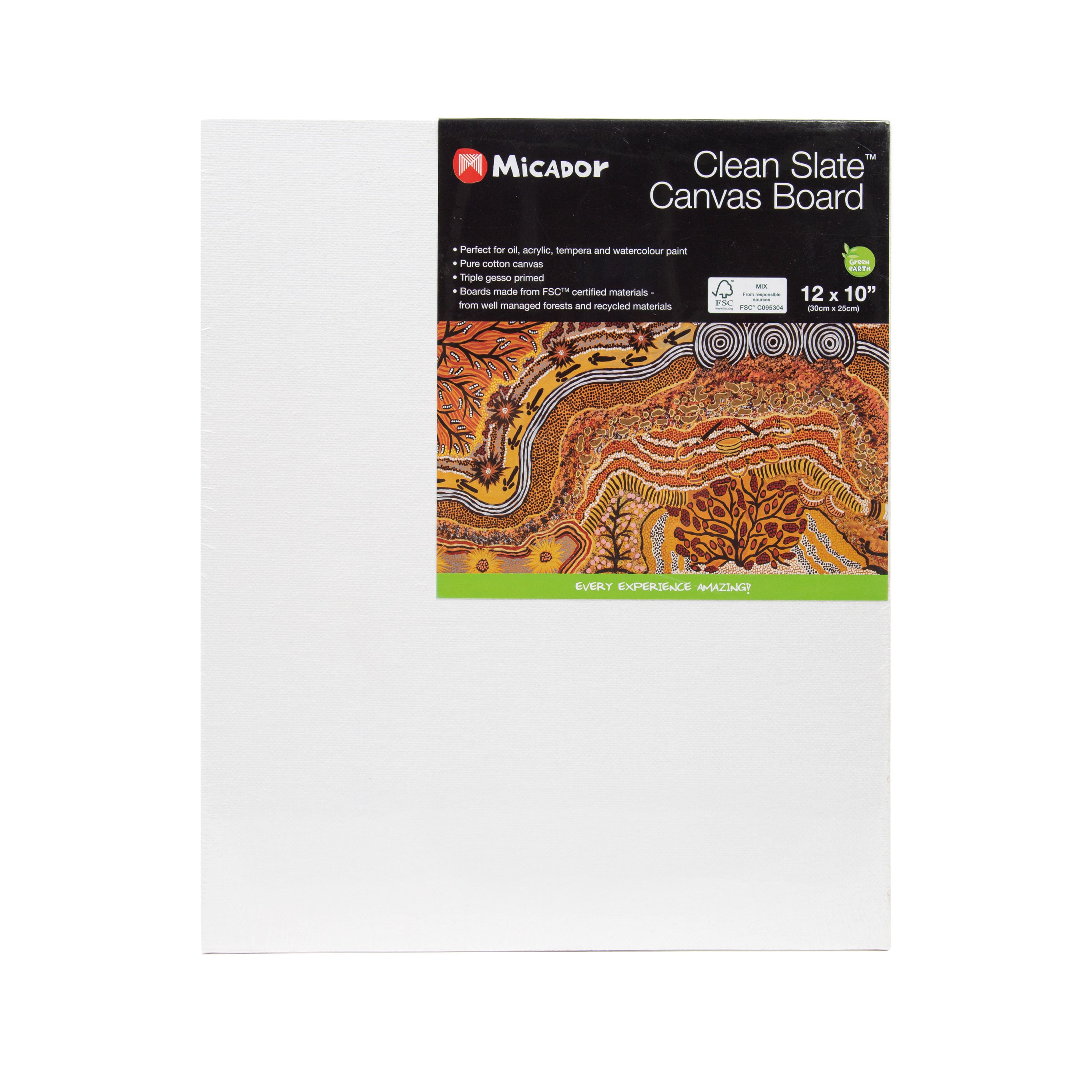 Clean Slate Canvas Board, 12x10in FSC Mix Micador