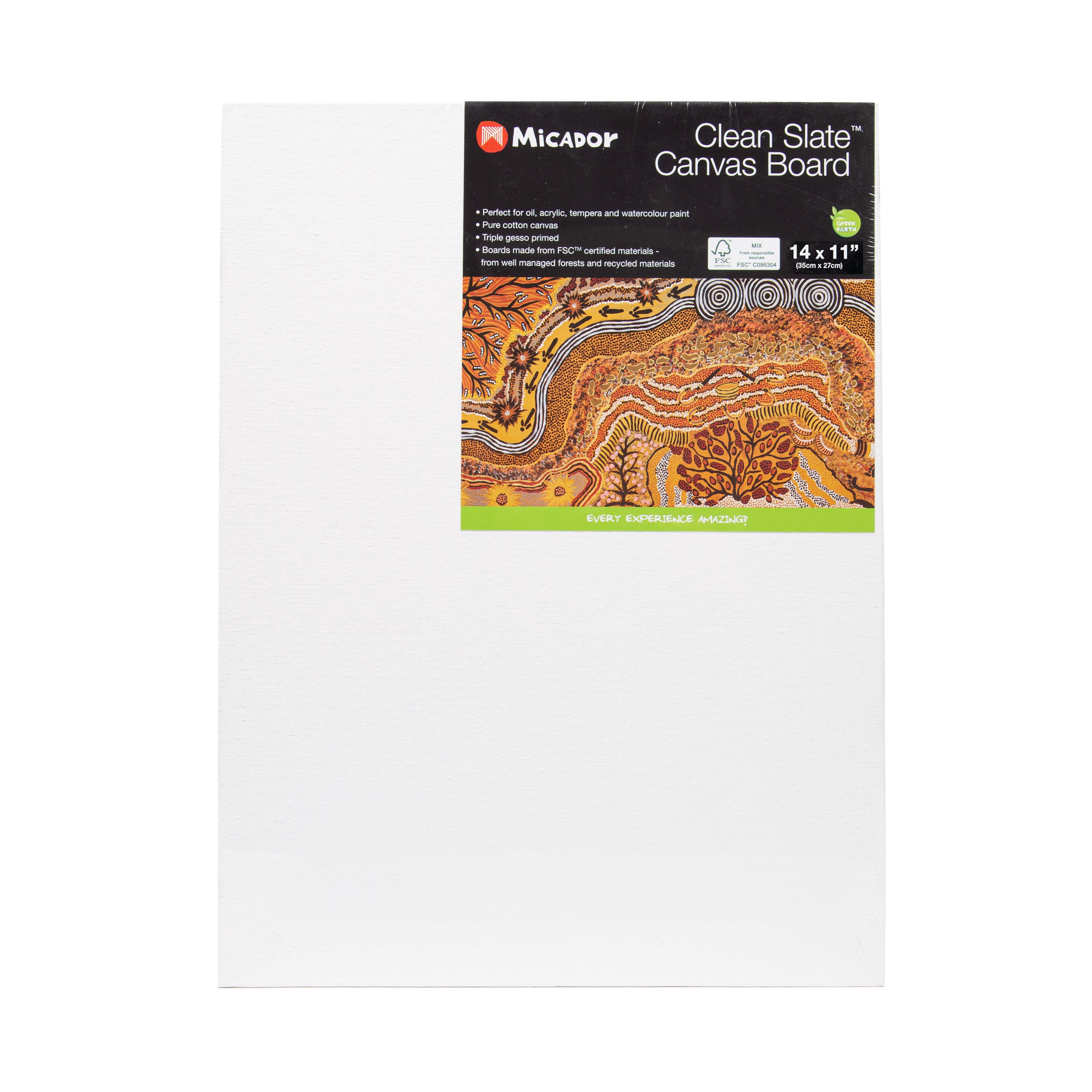 Clean Slate Canvas Board, 14x11in FSC Mix Micador