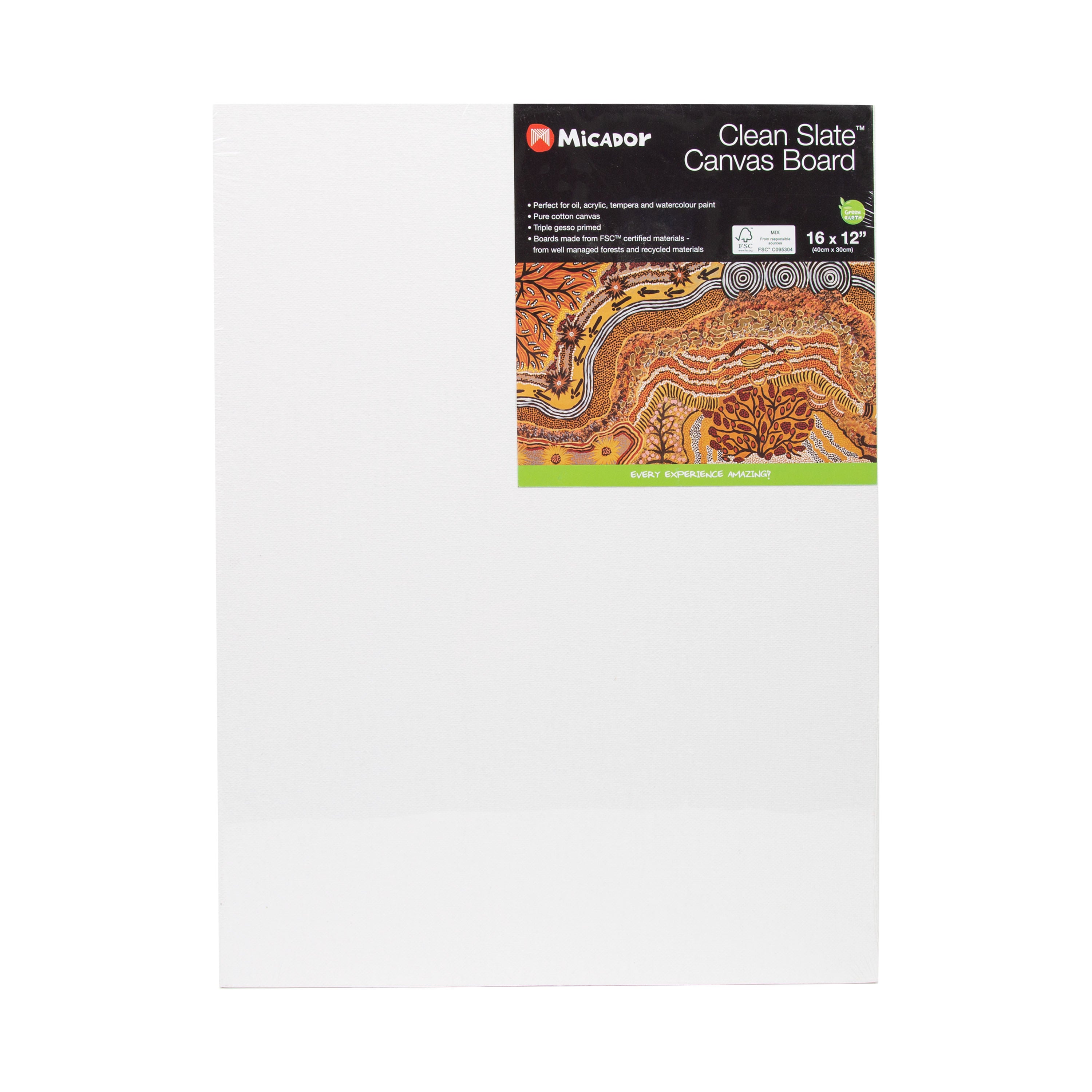 Clean Slate Canvas Board, 16x12in FSC Mix Micador