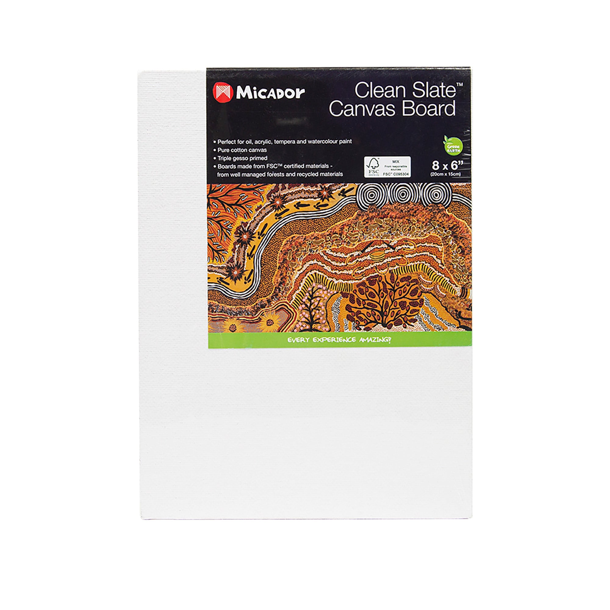 Clean Slate Canvas Board, 8x6in FSC Mix Micador