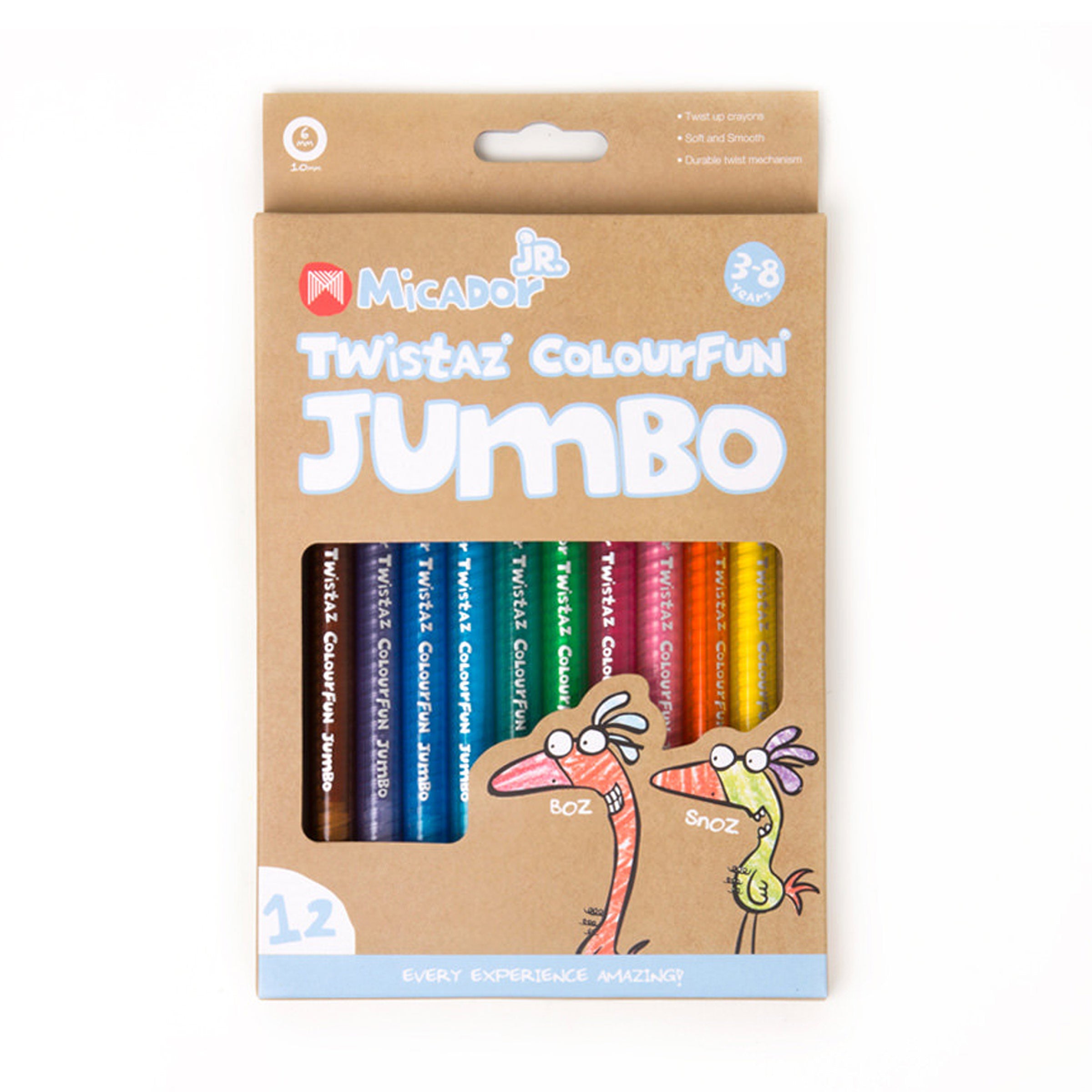 Micador Jr Twistaz Jumbo Crayons 12Pk