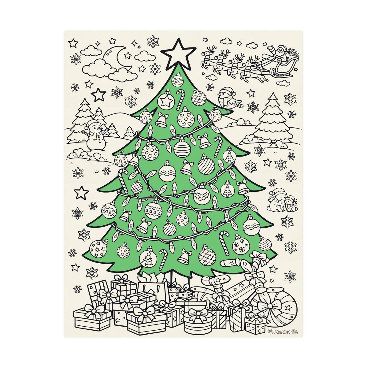 Colour Wash Repeat Christmas Tree, 900 x 700mm, Micador jR.