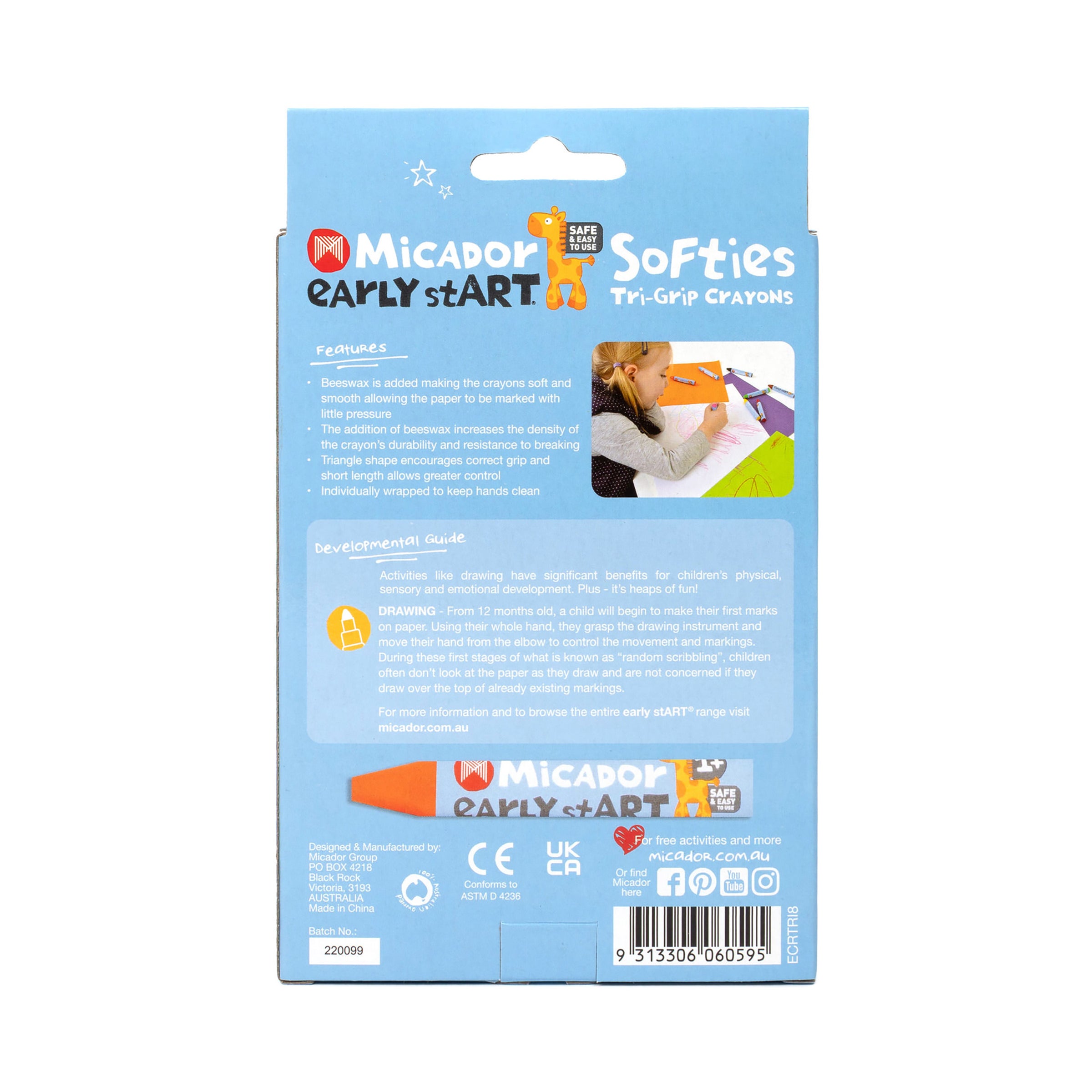 Early Start Softies Tri Grip Crayons 8Pk