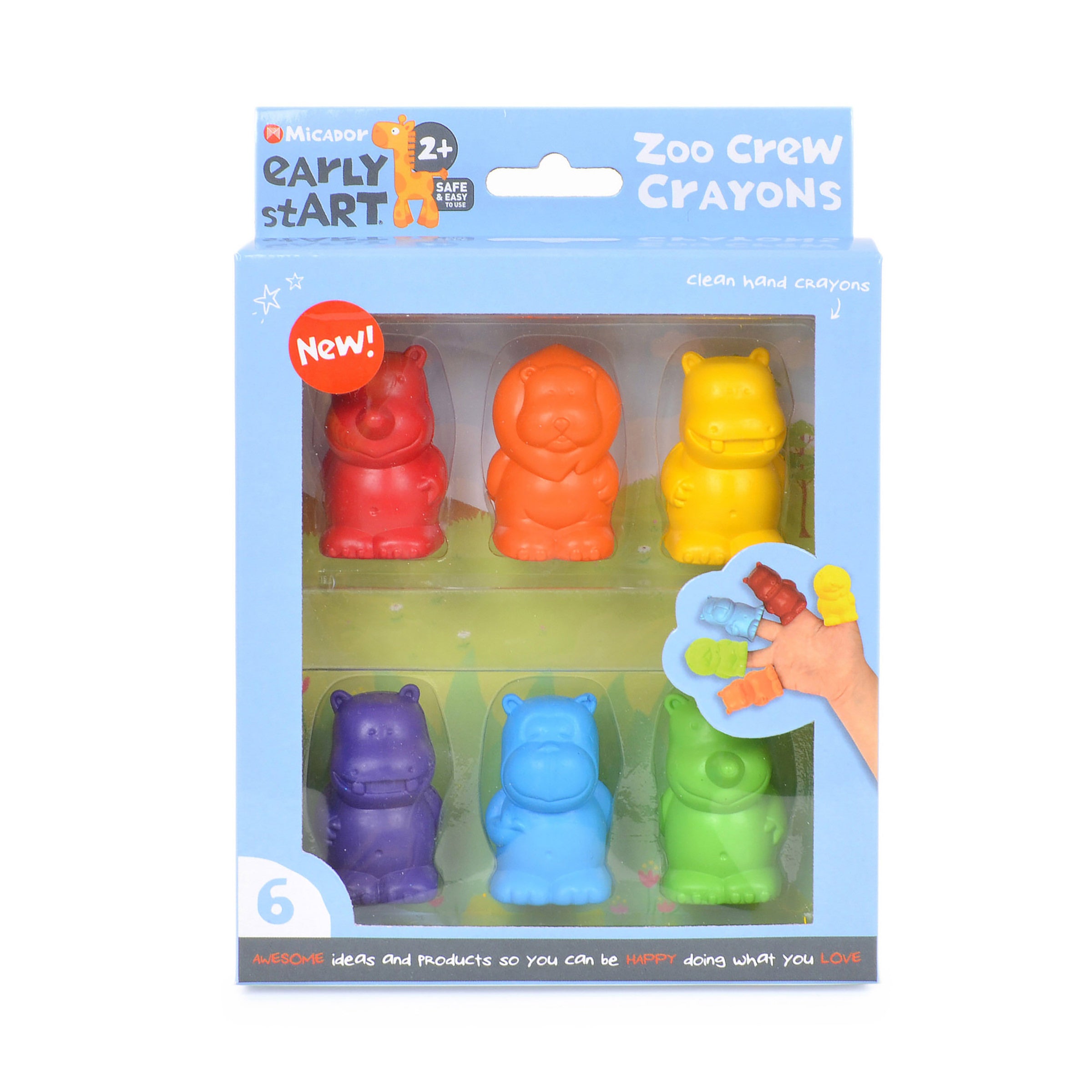 Early Start Zoo Crew Crayons 6Pk