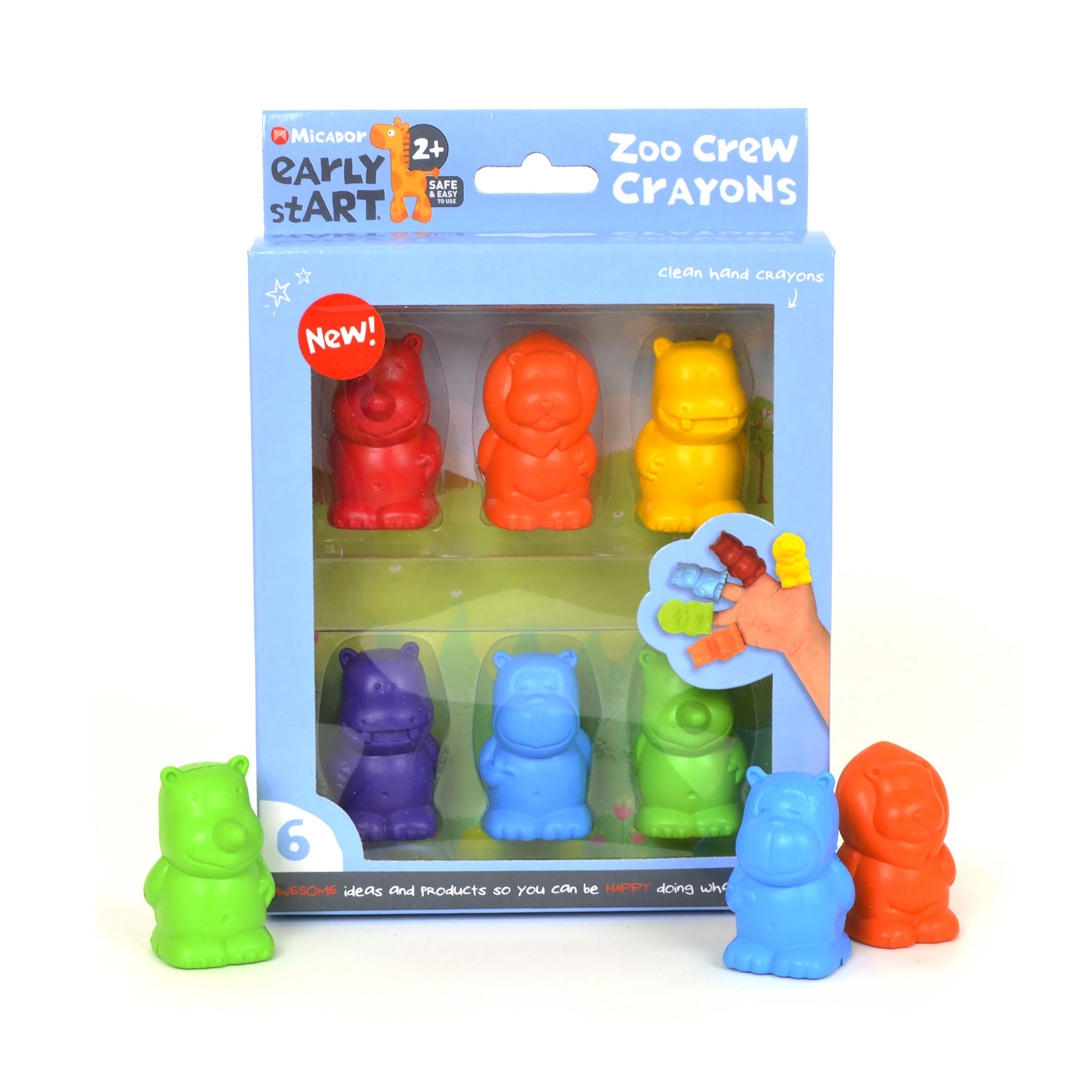 Early Start Zoo Crew Crayons 6Pk