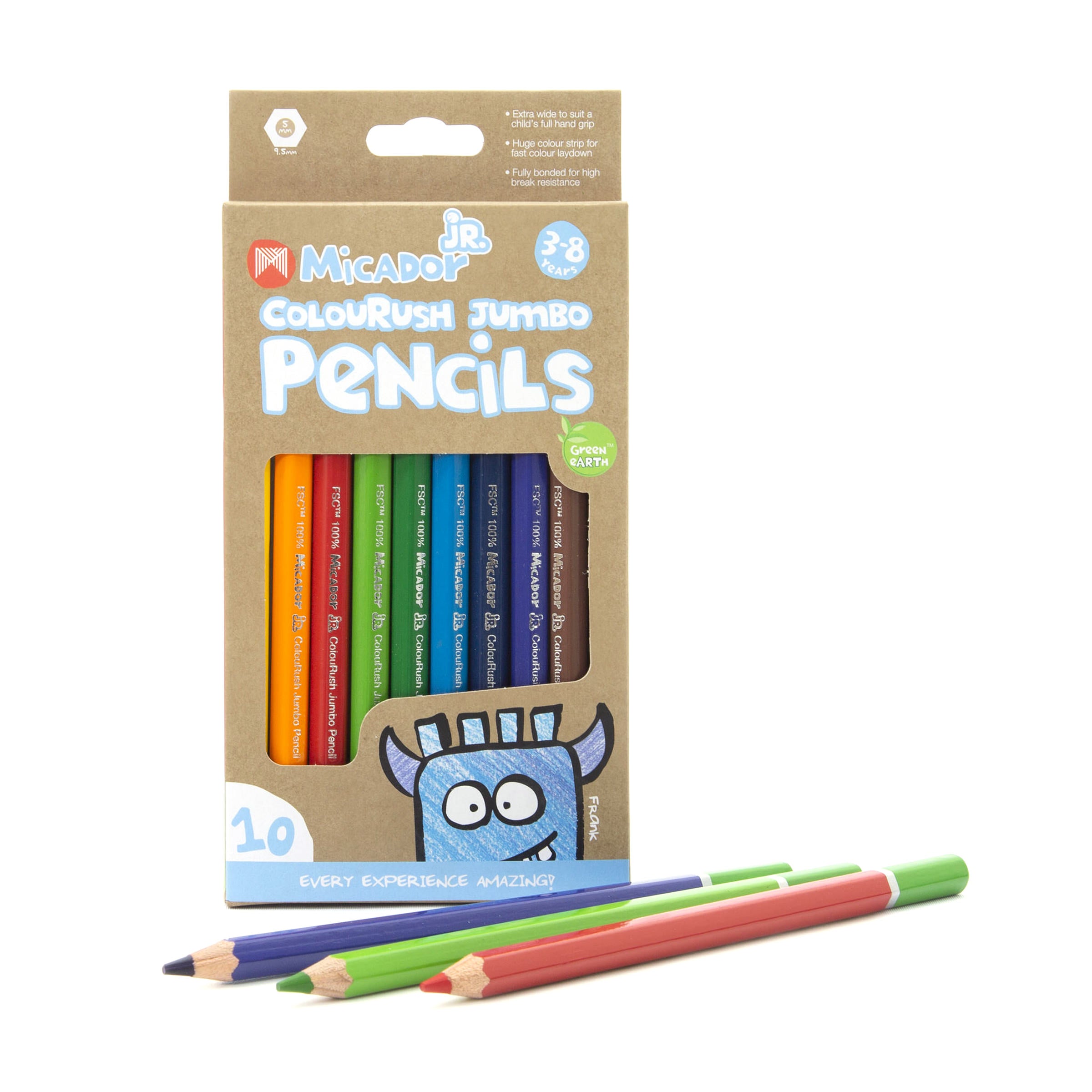Micador Jr Colourush Jumbo Pencil 10Pk 00