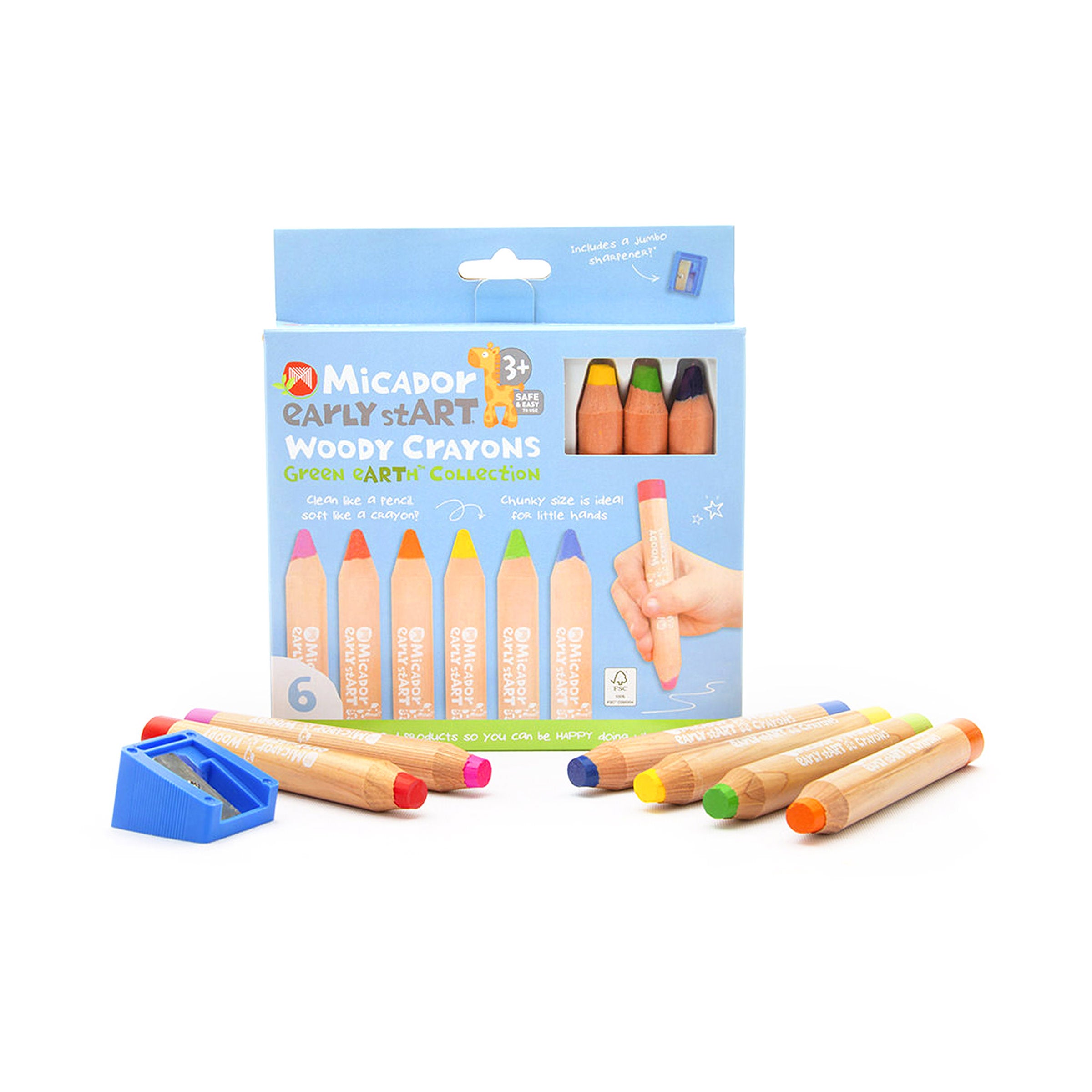 Early Start Woody Crayons 6Pk 00