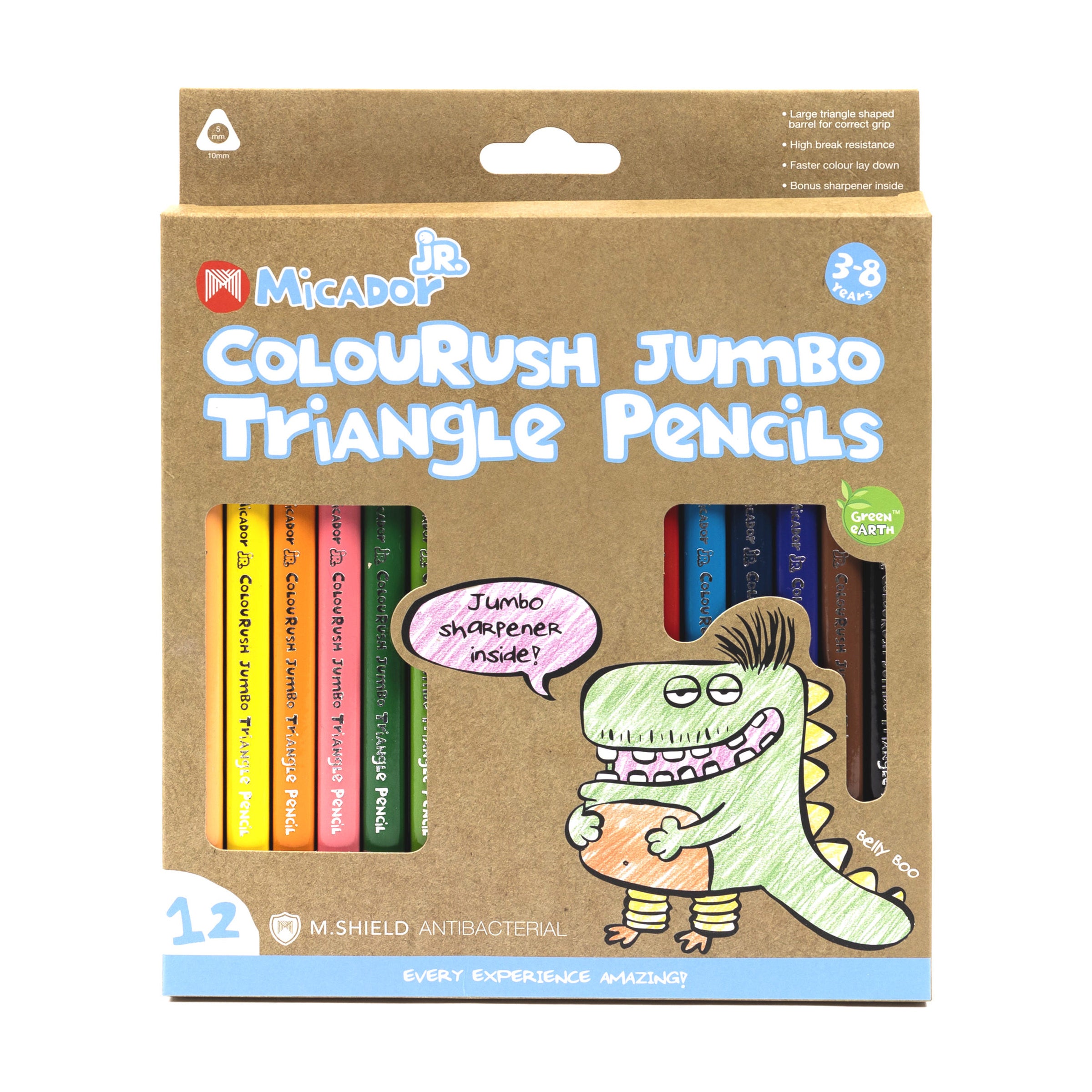 Micador Jr Colourush Jumbo Triangle Pencils